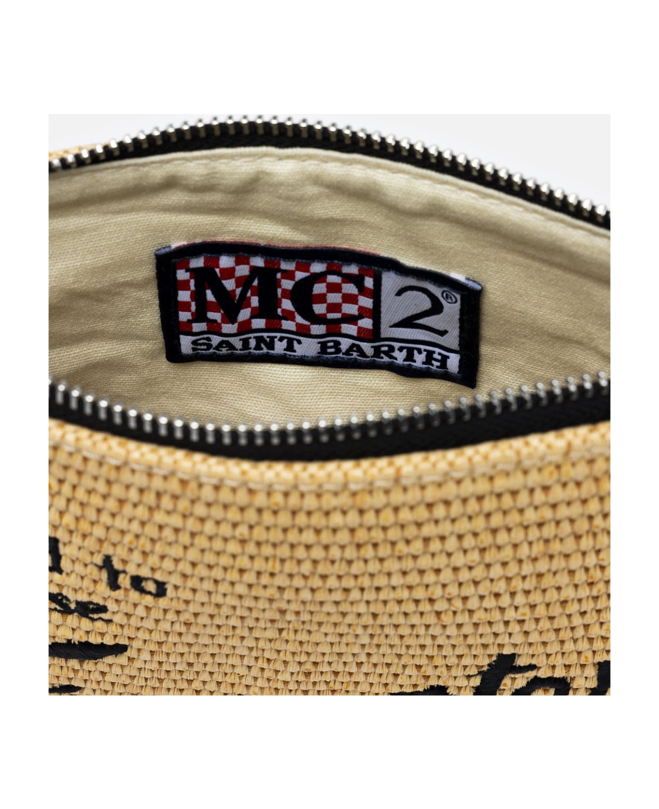 MC2 Saint Barth Parisienne Straw Pochette With Formentera Embroidery - BEIGE