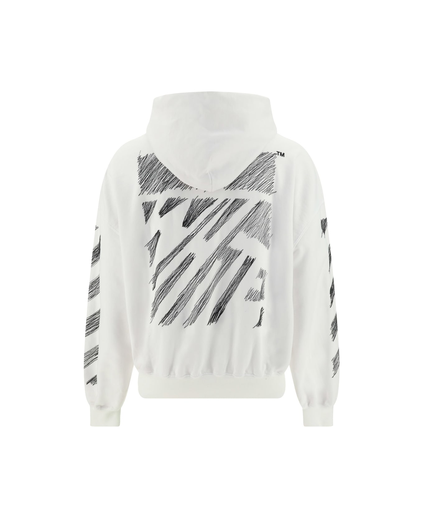 Off-White Scribble Diag Hood Sweatshirt - White Blac