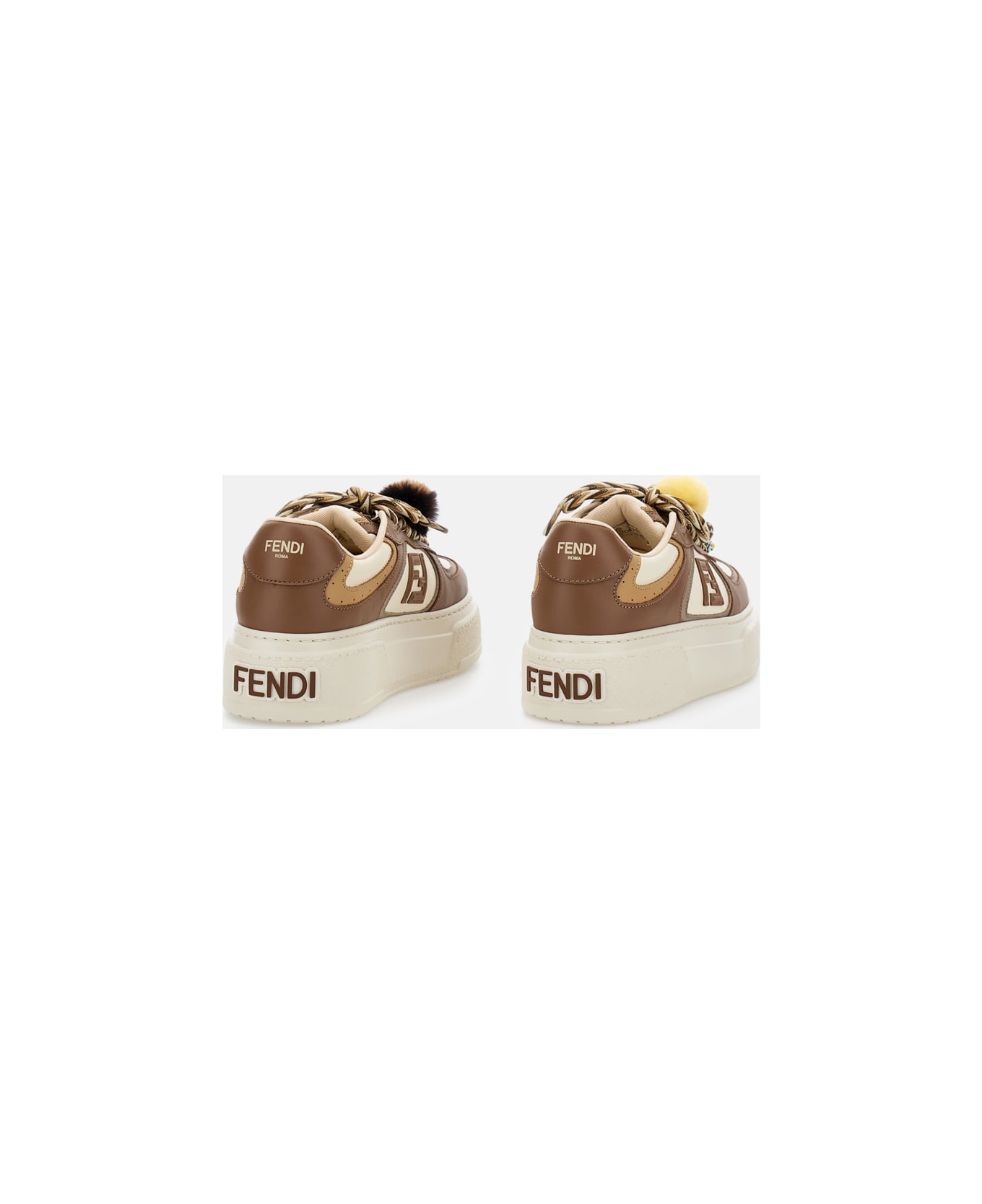 Fendi Sneakers With Charms - Brown