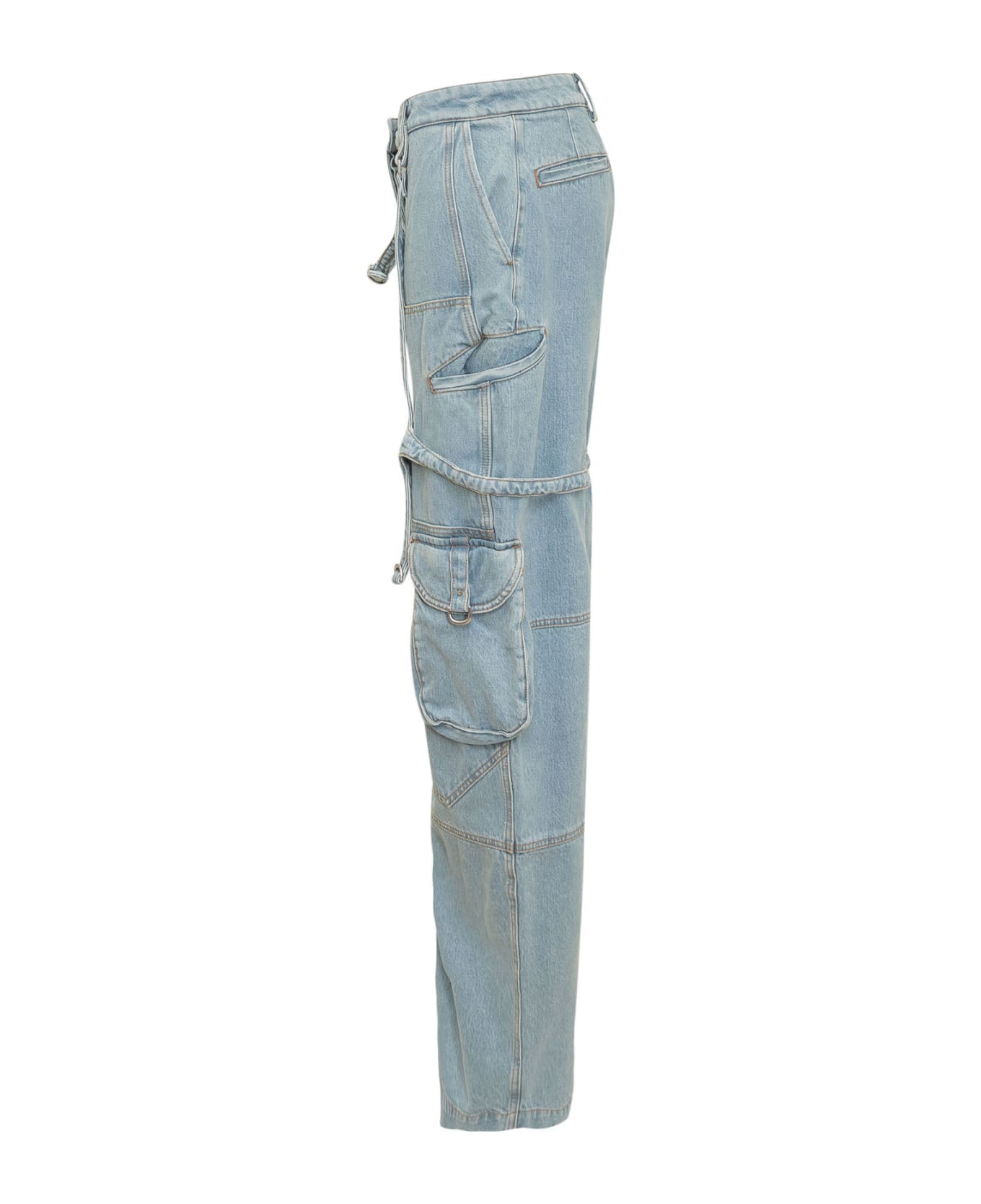 Off-White Bleached Cargo Jeans - LIGHT BLUE
