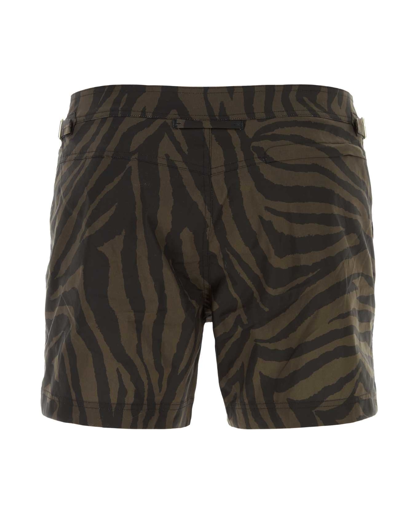 Tom Ford Printed Polyester Swimming Shorts - BROWN