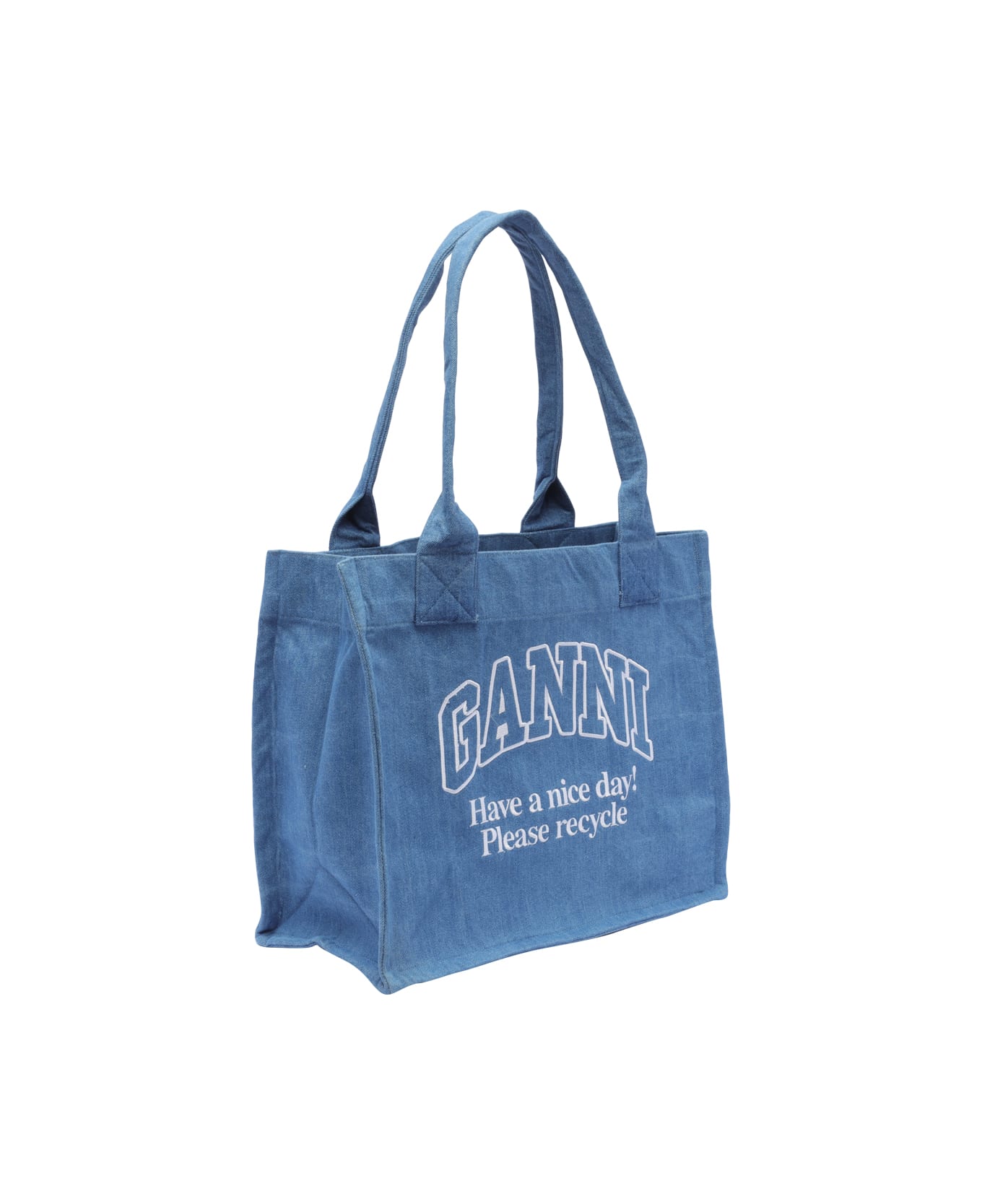 Ganni Large Easy Shopper Denim - Denim