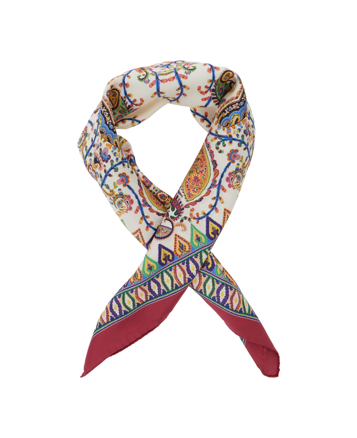 Etro Multicolor Scarf With All-over Paisley Print In Silk Woman - Multicolor