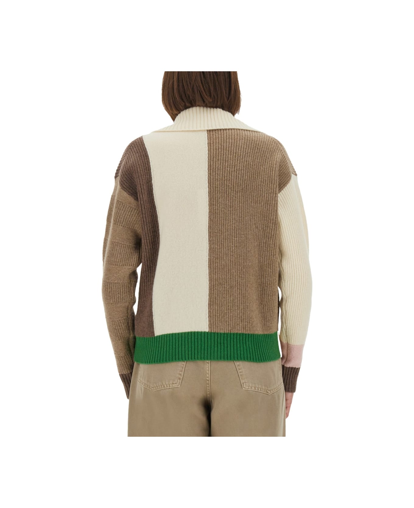 Paul Smith Patchwork Cardigan - BEIGE