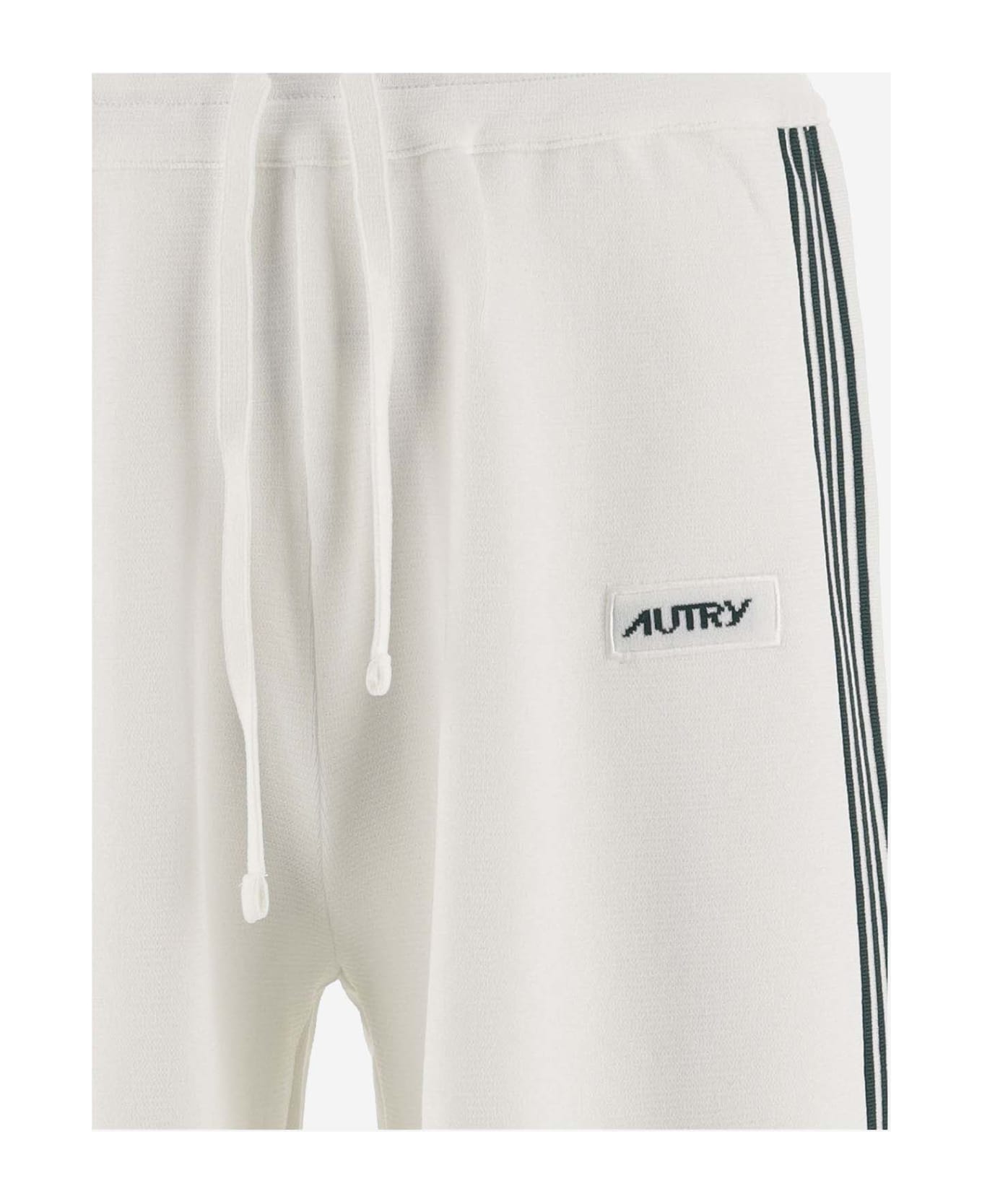 Autry Viscose Blend Short Pants With Logo - White