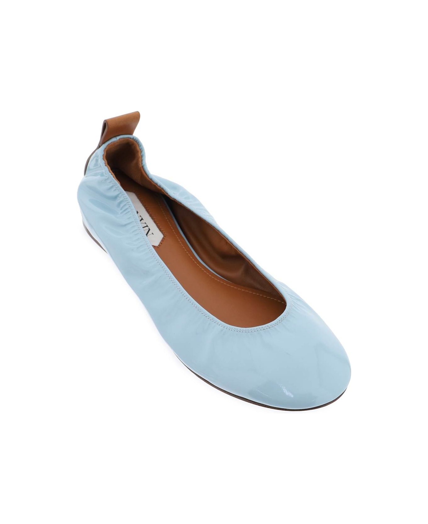 Lanvin The Ballerina Flat In Patent Leather - LANVIN BLUE (Light blue) フラットシューズ