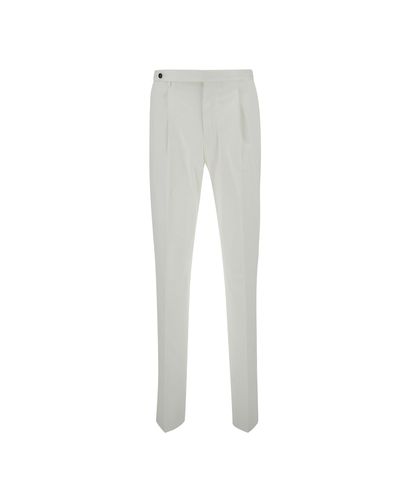 PT Torino White Slim Fit Tailoring Pants In Cotton Blend Man - White ボトムス