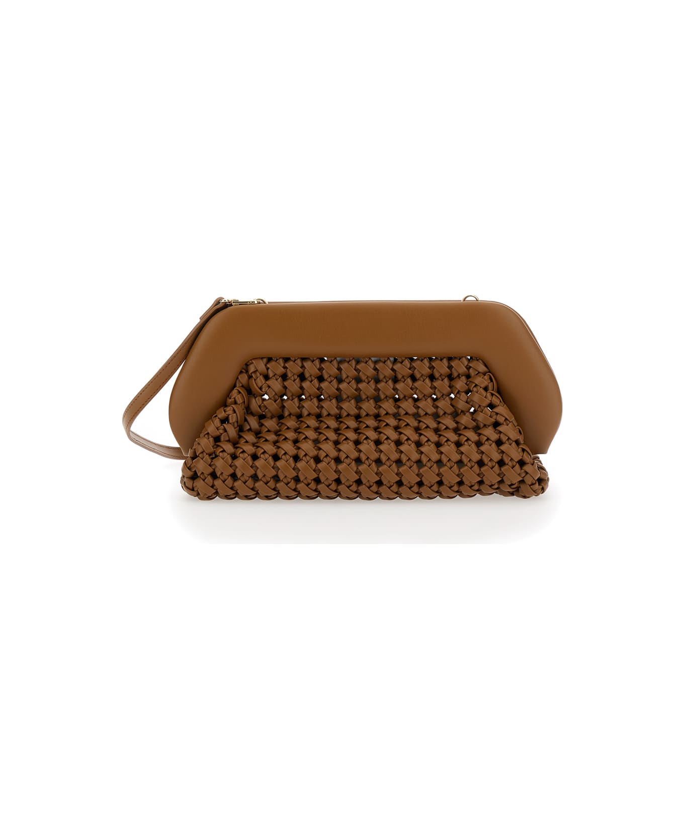 THEMOIRè 'bios Knots' Brown Clutch Bag With Braided Design In Eco Leather Woman - Brown
