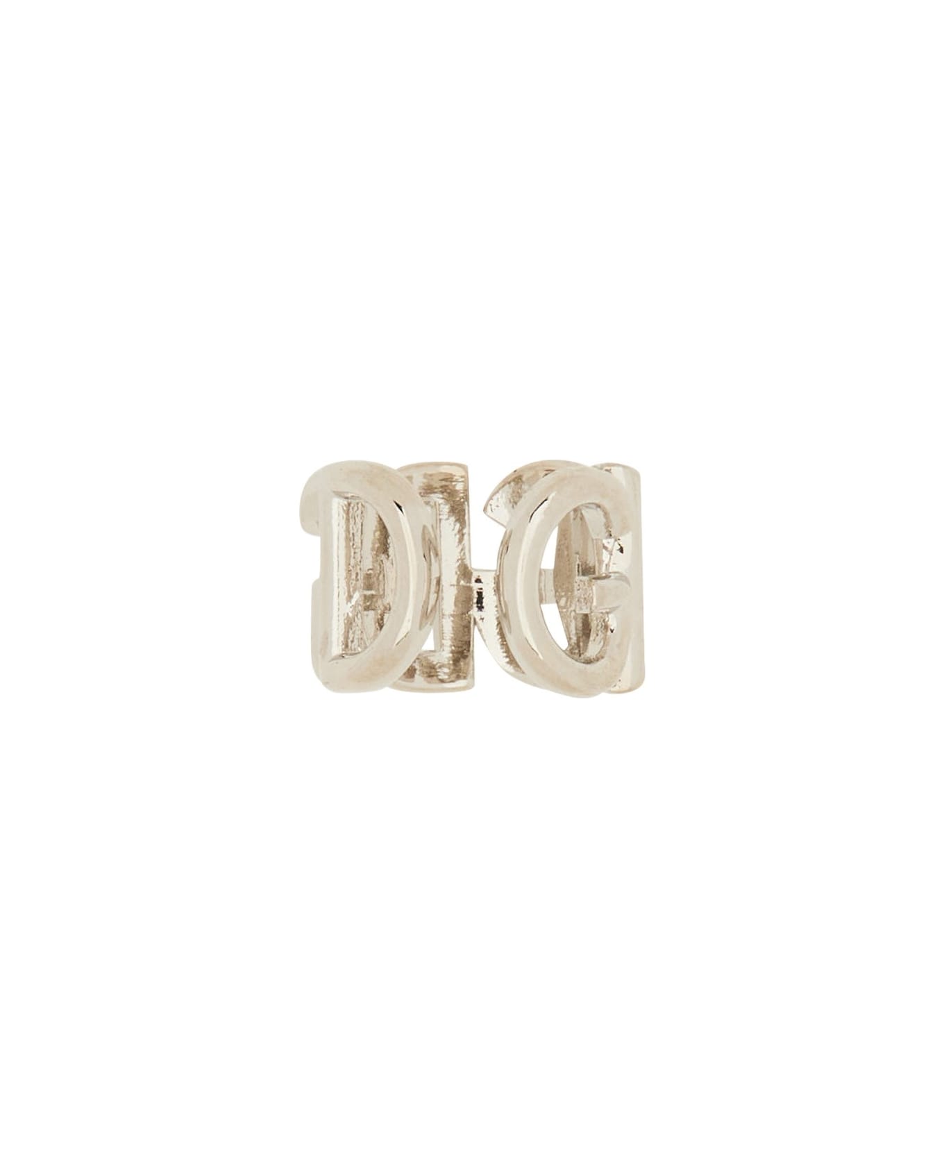 Dolce & Gabbana Mono Ear Ear Cuff With Logo - ARGENTO