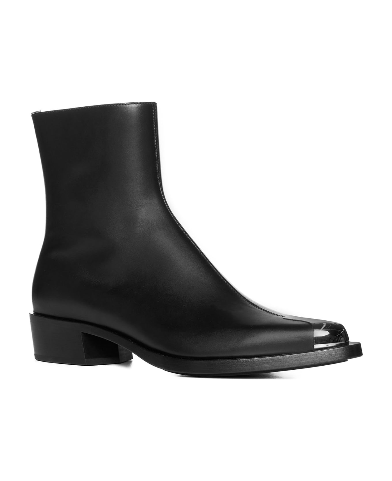 Alexander McQueen Metal Toe Side Zipped Boots - Nero argento ブーツ