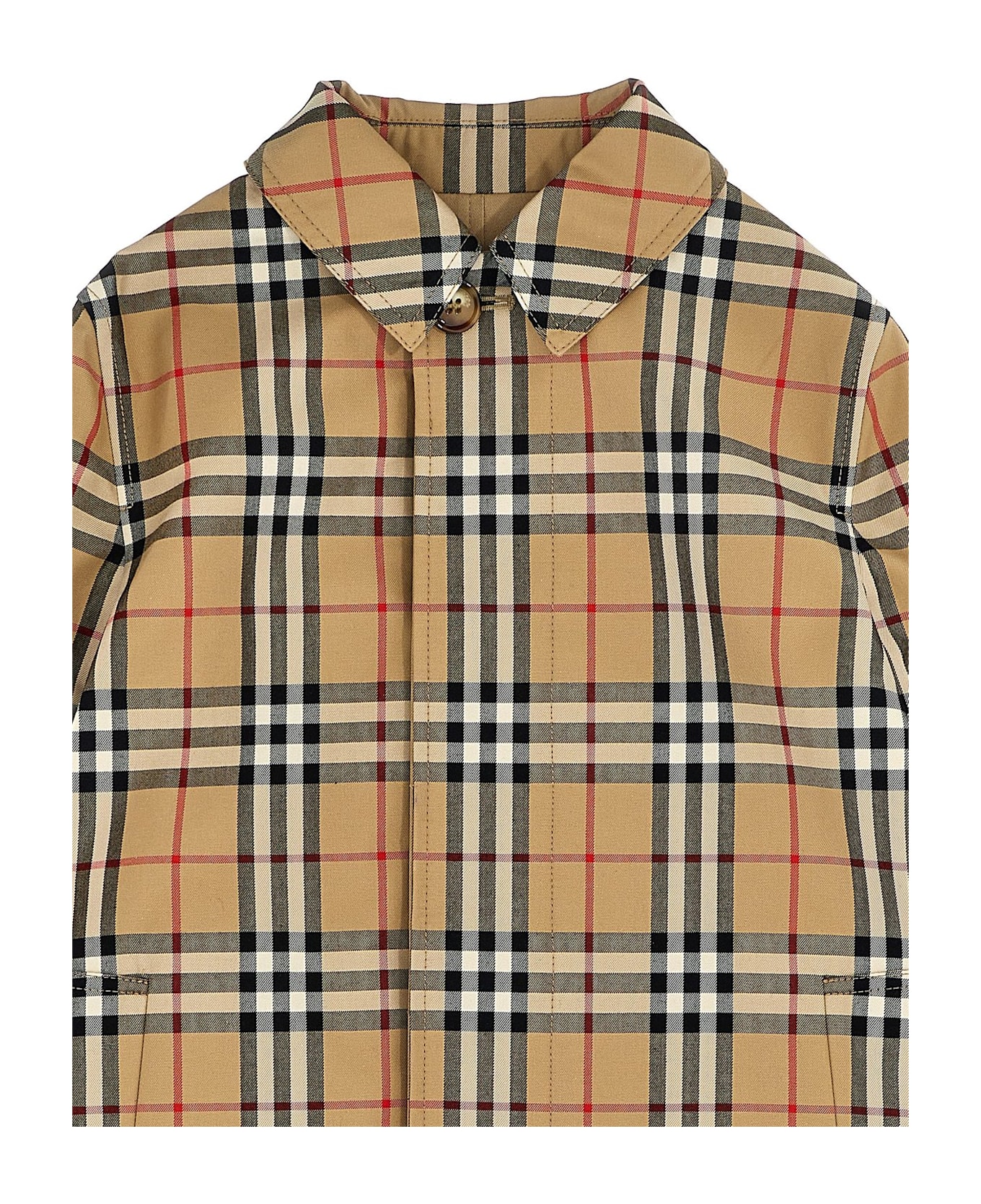 Burberry House-check Reversible Long-sleeved Coat - NEUTRALS