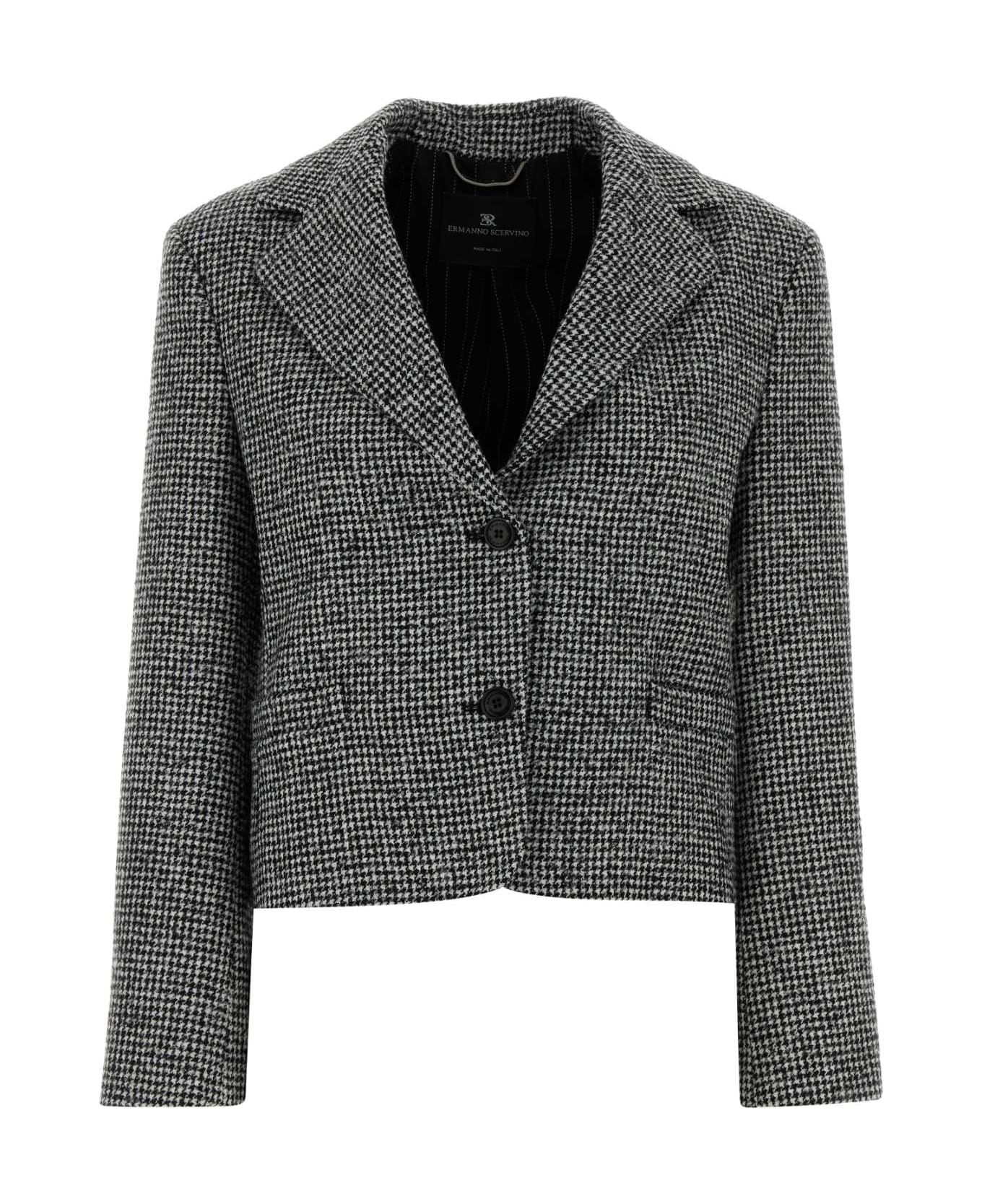 Ermanno Scervino Embroidered Wool Blend Blazer - PDPBIANCONERO