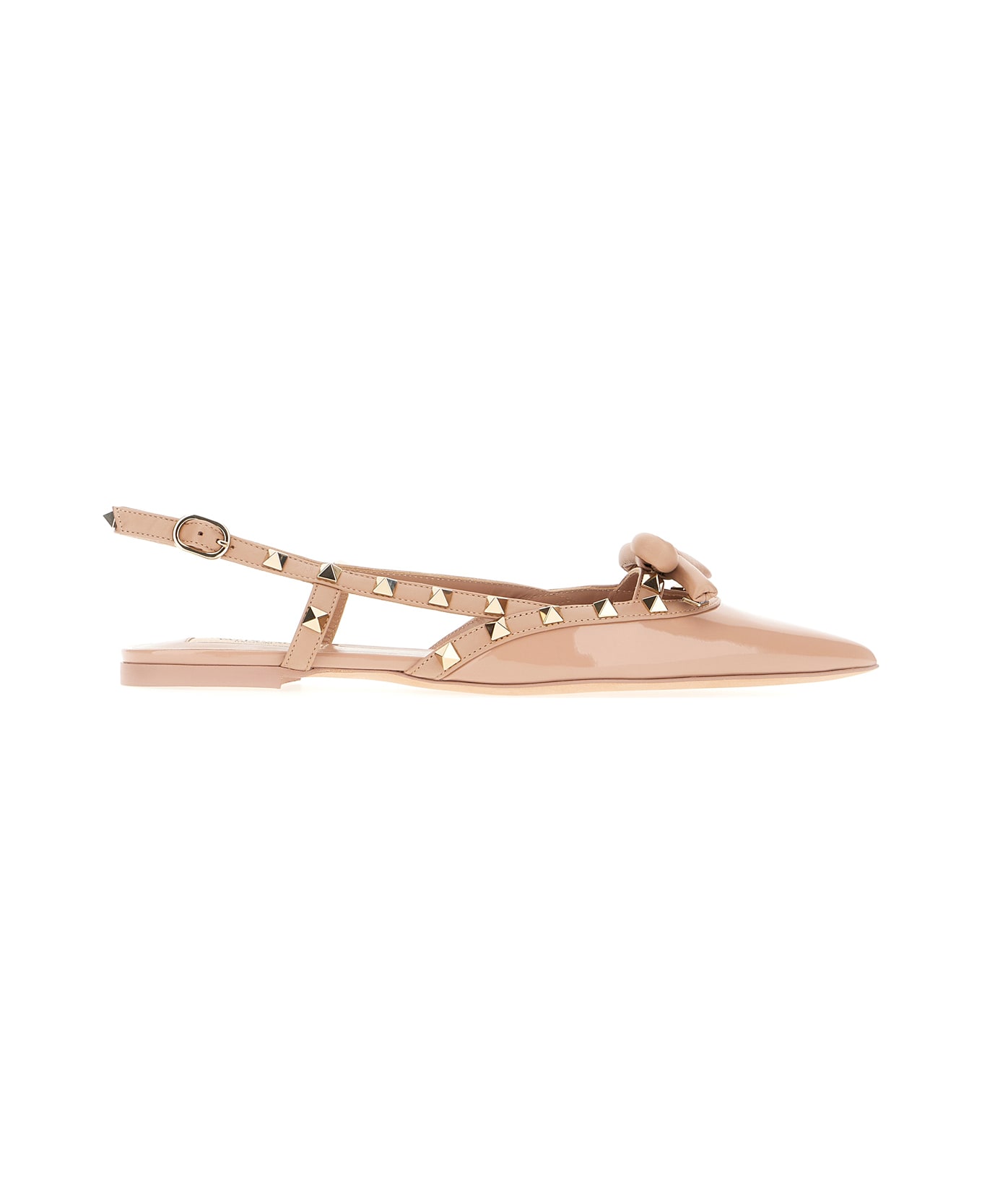 Valentino Garavani Skin Pink Leather Ballerinas - ROSE CANNELLE