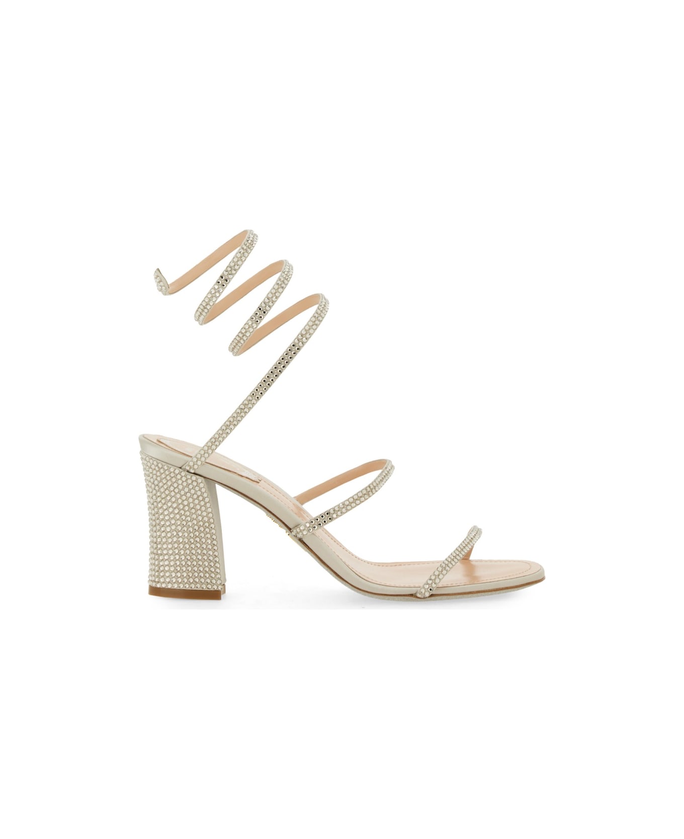 René Caovilla Sandal With Rhinestones - SILVER