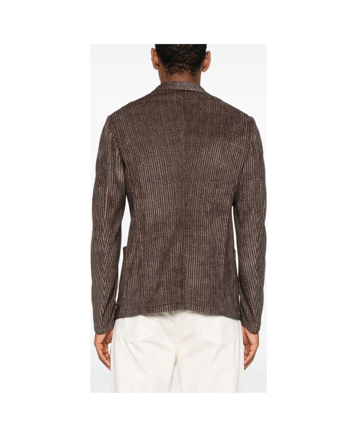 Emporio Armani Single-breasted Blazer Jacket - Brown