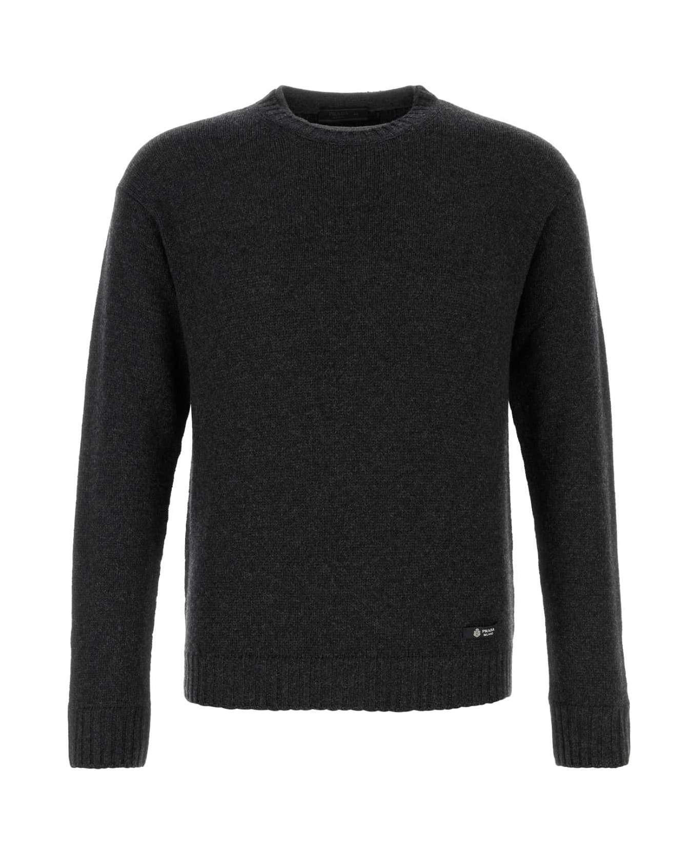 Prada Charcoal Cashmere Blend Sweater - ANTRACITE