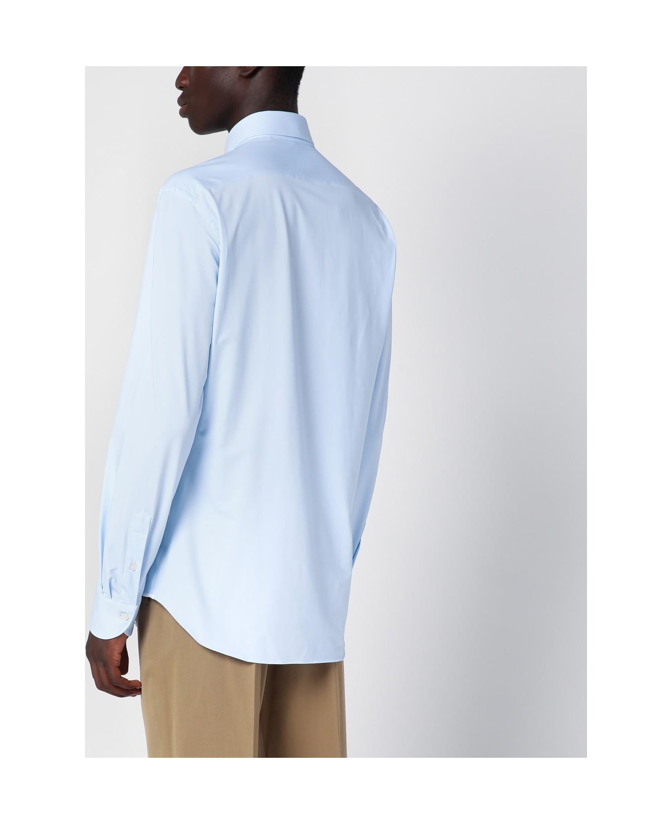 Xacus Light Blue Slim-fit Twill Active Shirt