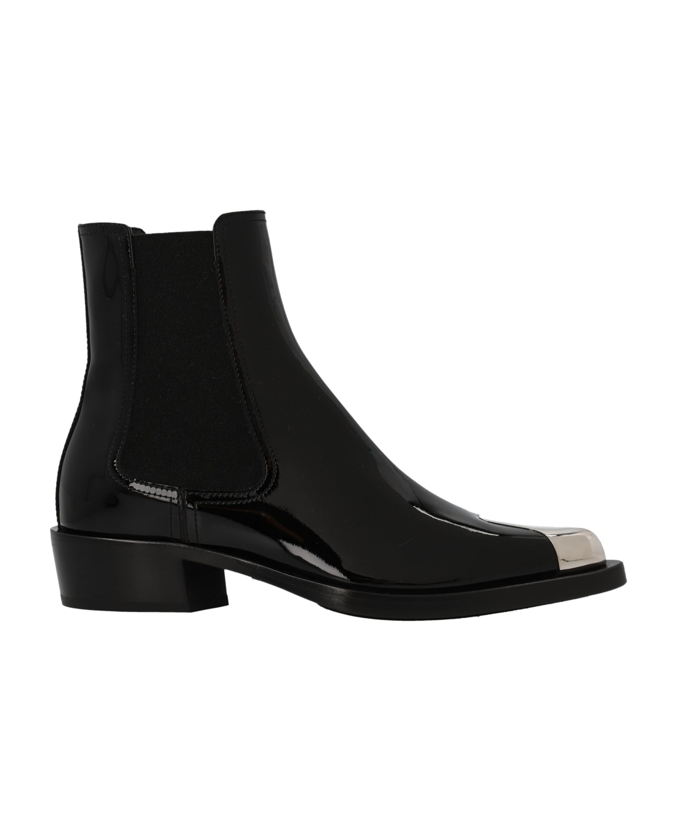 Alexander McQueen Patent Ankle Boots - Black  