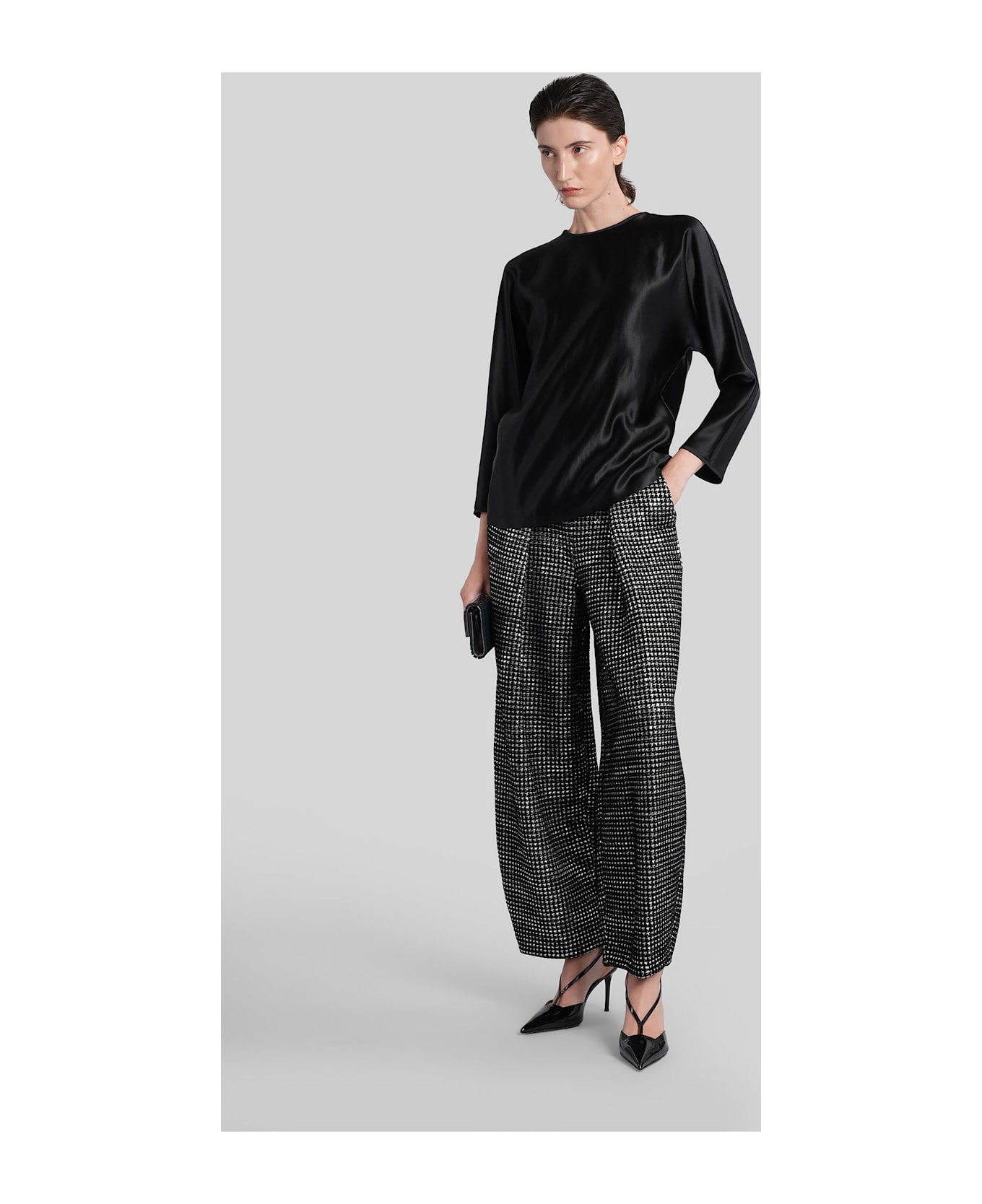 Giorgio Armani Pants In Black Polyester - Fantasia Nera