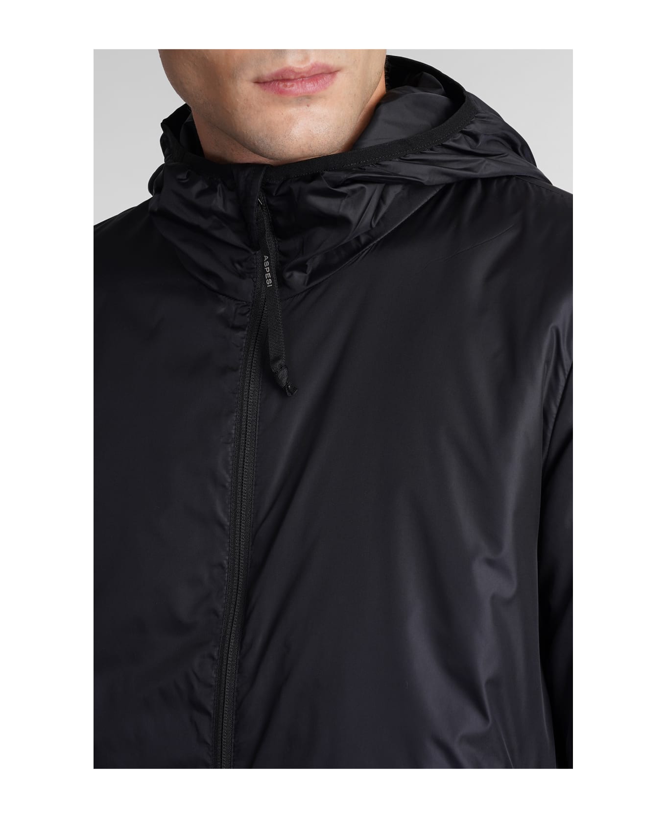 Aspesi Hooded Nylon Jacket - BLACK