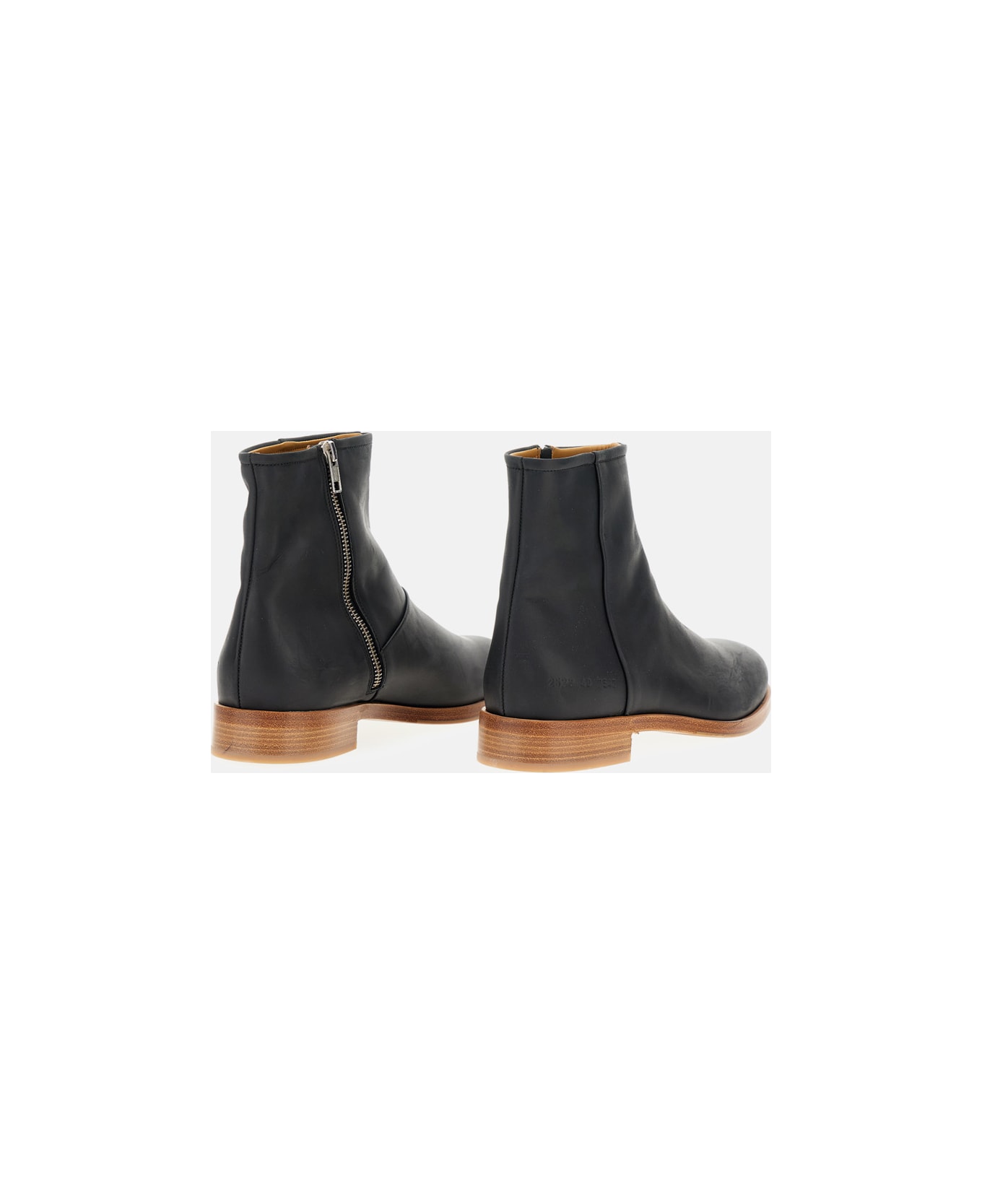 Common Projects Zipper Boot In Waxed Suede - Black