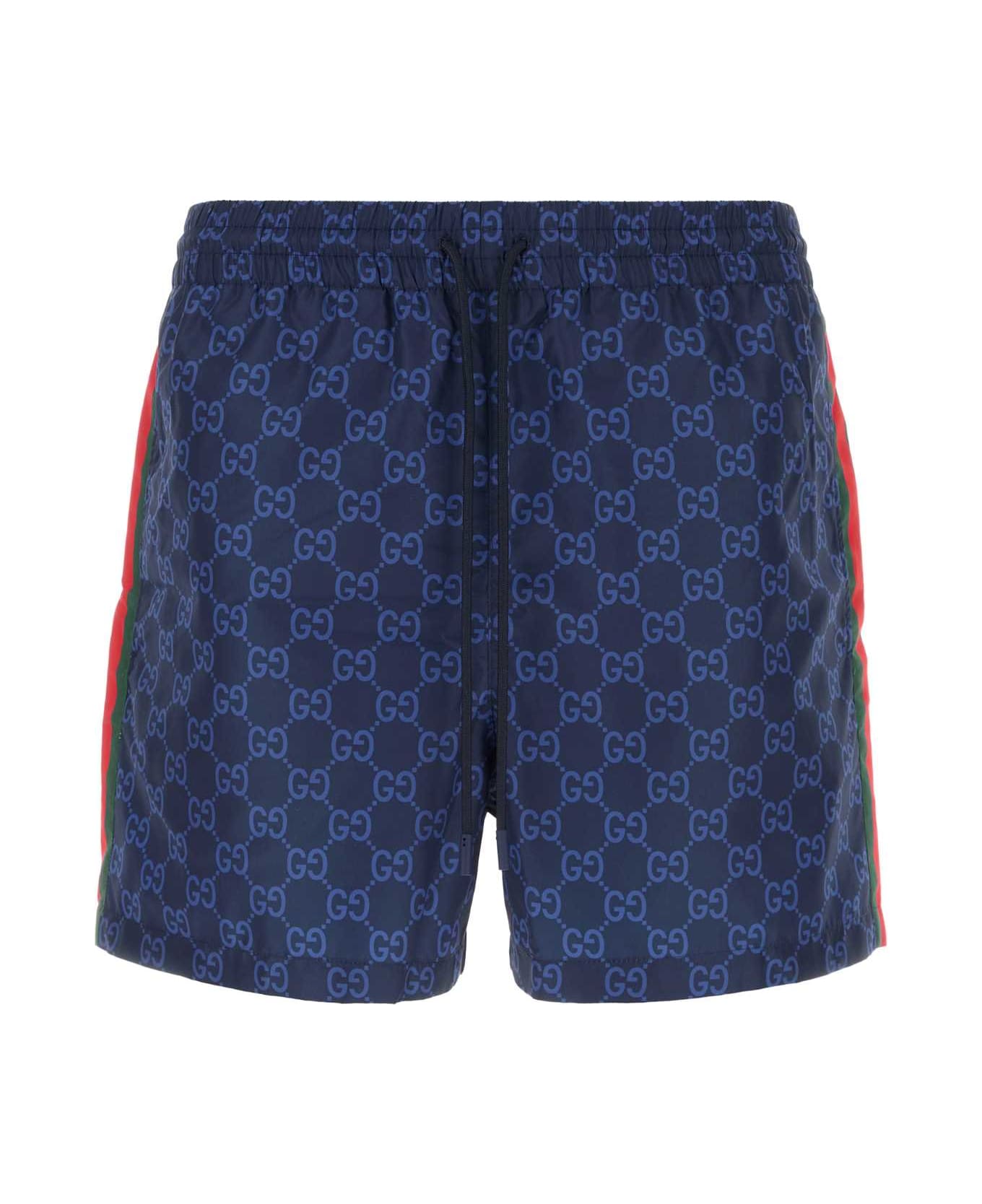 Gucci Printed Polyester Swimming Shorts - NAVY