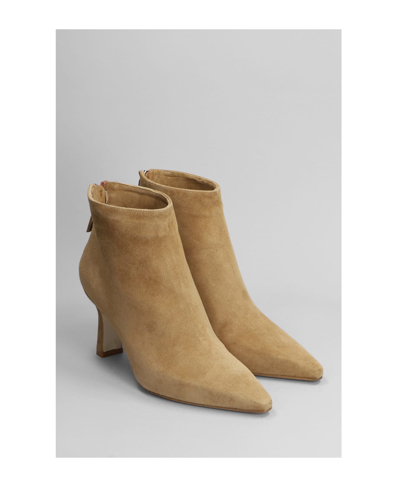 The Seller High Heels Ankle Boots In Leather Color Suede - leather color