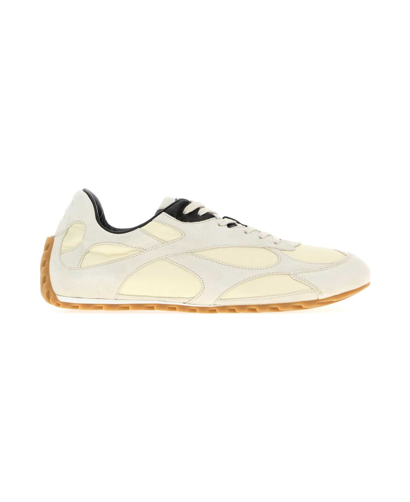 Bottega Veneta Two-tone Suede And Fabric Orbit Sneakers - WHITEBALCK