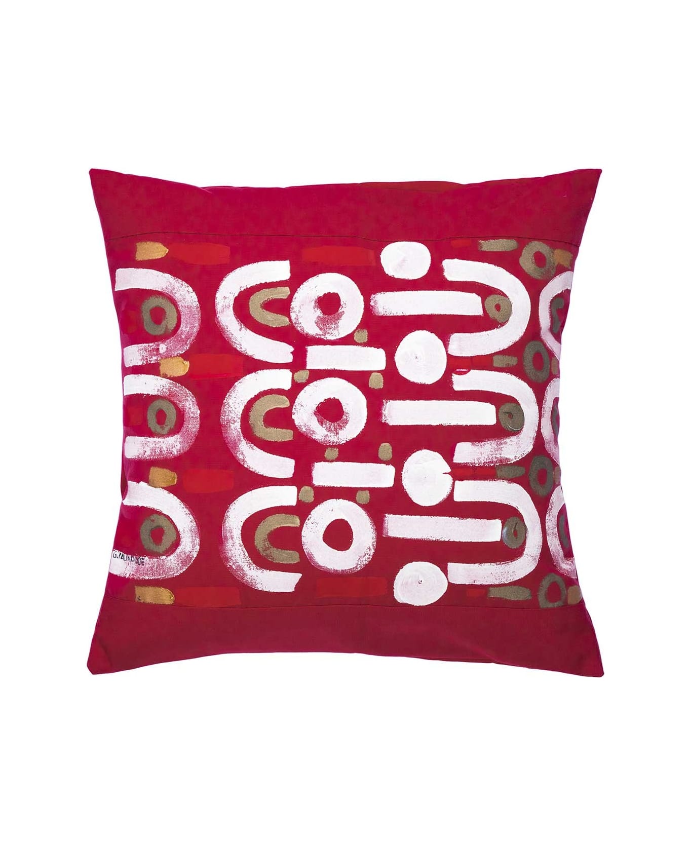 Le Botteghe su Gologone Hand Painted Cushions 70x70 Cm - Red Fantasy