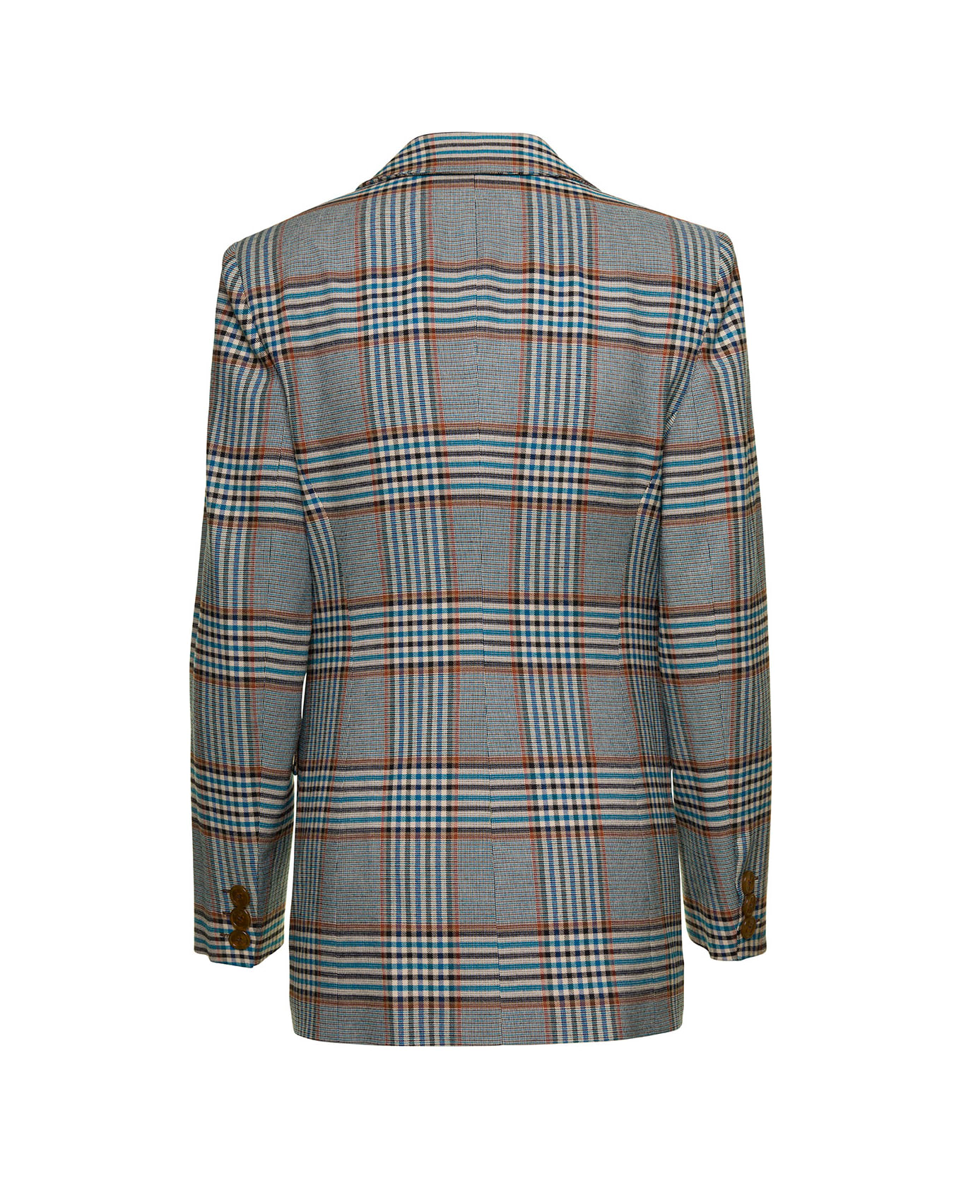 Vivienne Westwood Grey Single-breasted Jacket With All-over Check Motif In Viscose Blend Woman - Grey