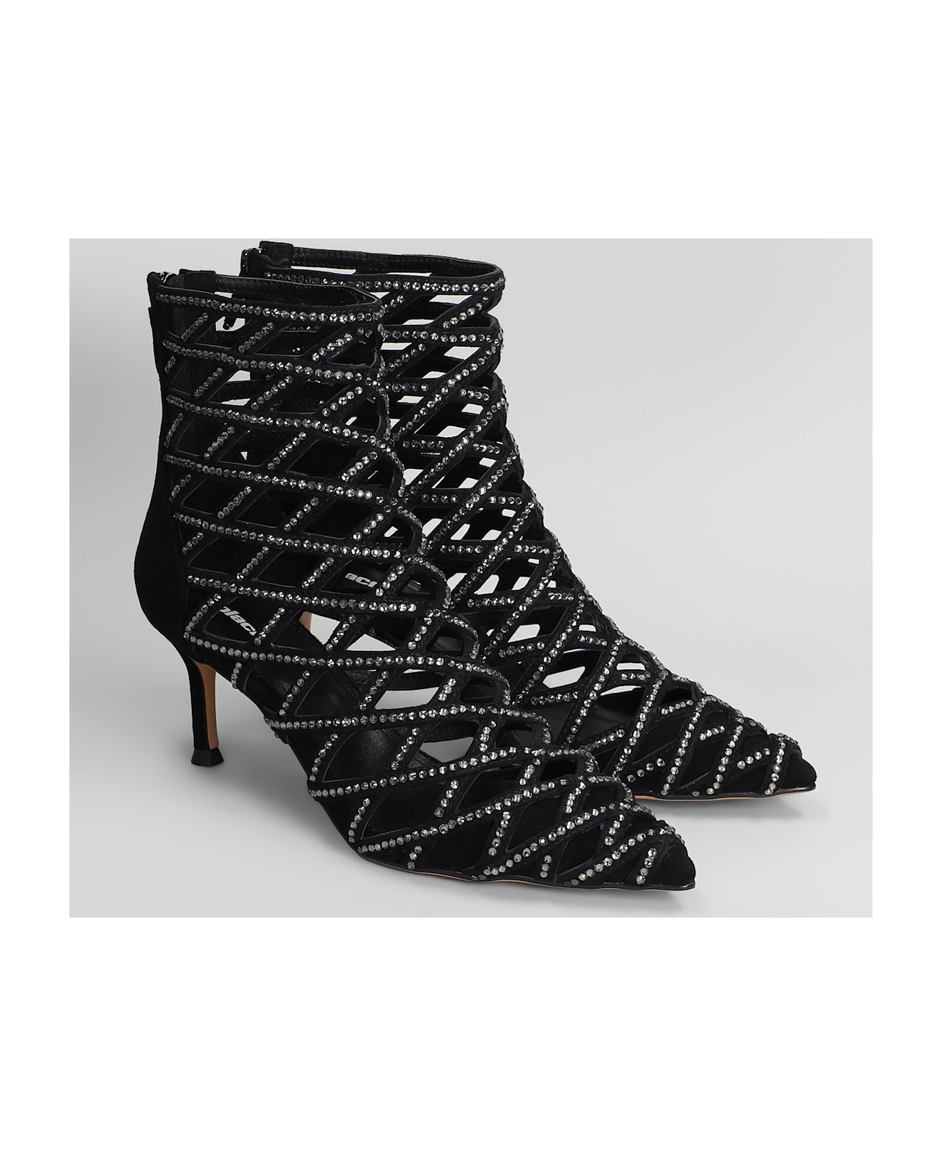 Lola Cruz High Heels Ankle Boots In Black Suede - black ブーツ