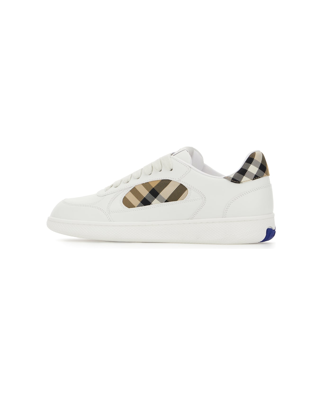 Burberry White Leather Terrence Sneakers - WHITE SAND IP CHK
