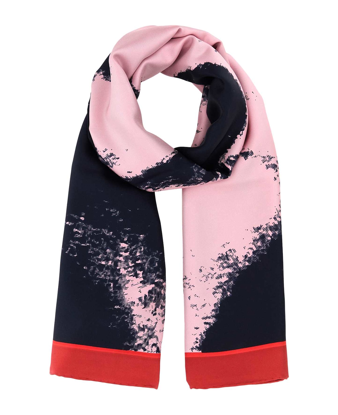 Alexander McQueen Printed Twill Foulard - PAINTERSPINKNAVY