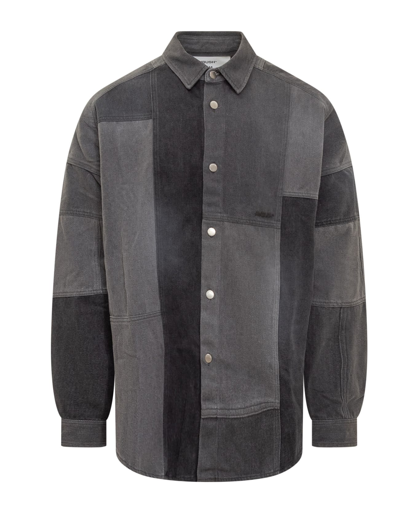 AMBUSH Denim Patchwork Shirt - BLACK