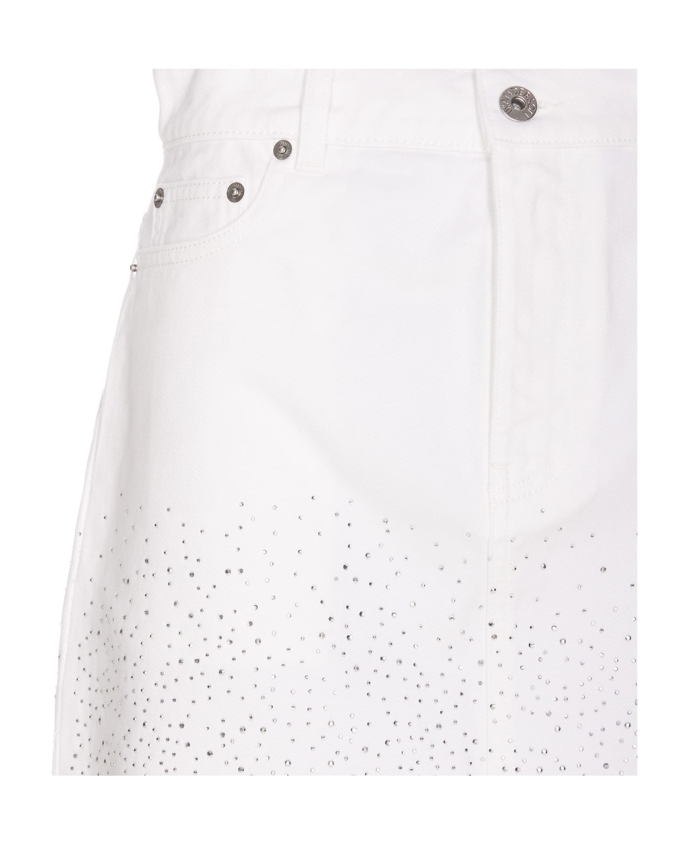 J.W. Anderson Crystal Denim Skirt - White
