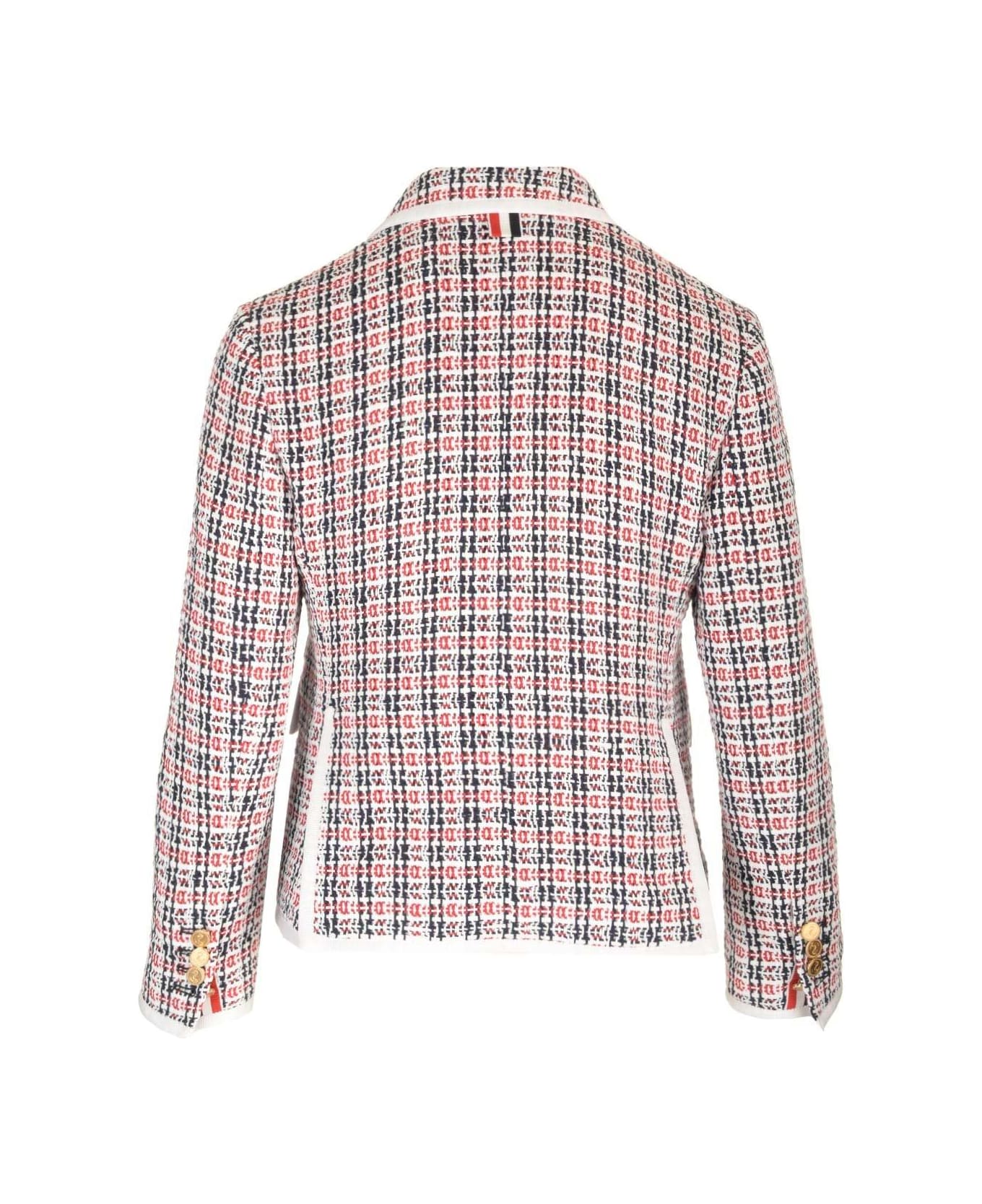 Thom Browne Check-pattern Buttoned Tweed Jacket - MultiColour