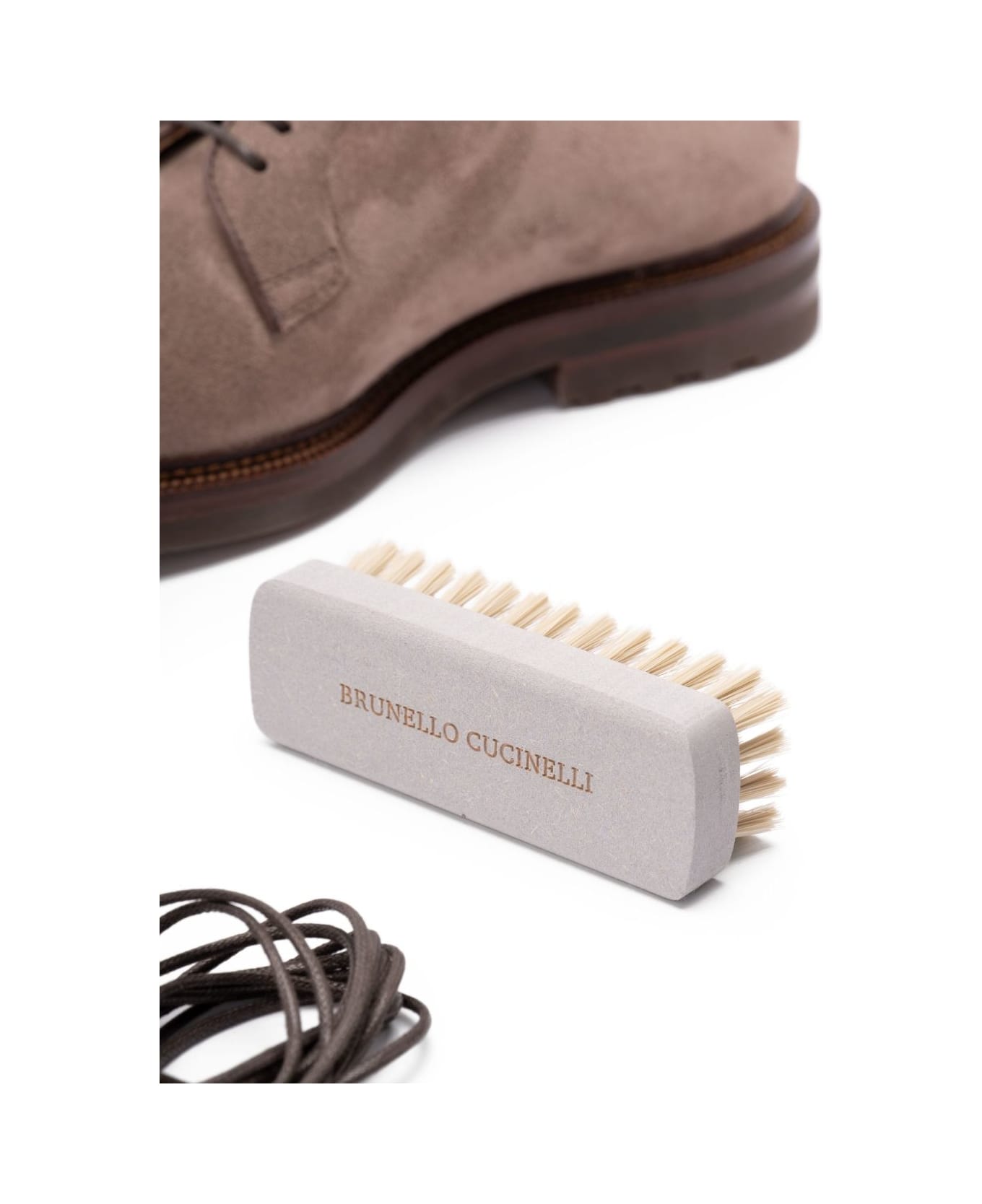 Brunello Cucinelli Suede Leather Lace-up Shoes - Marrone scuro