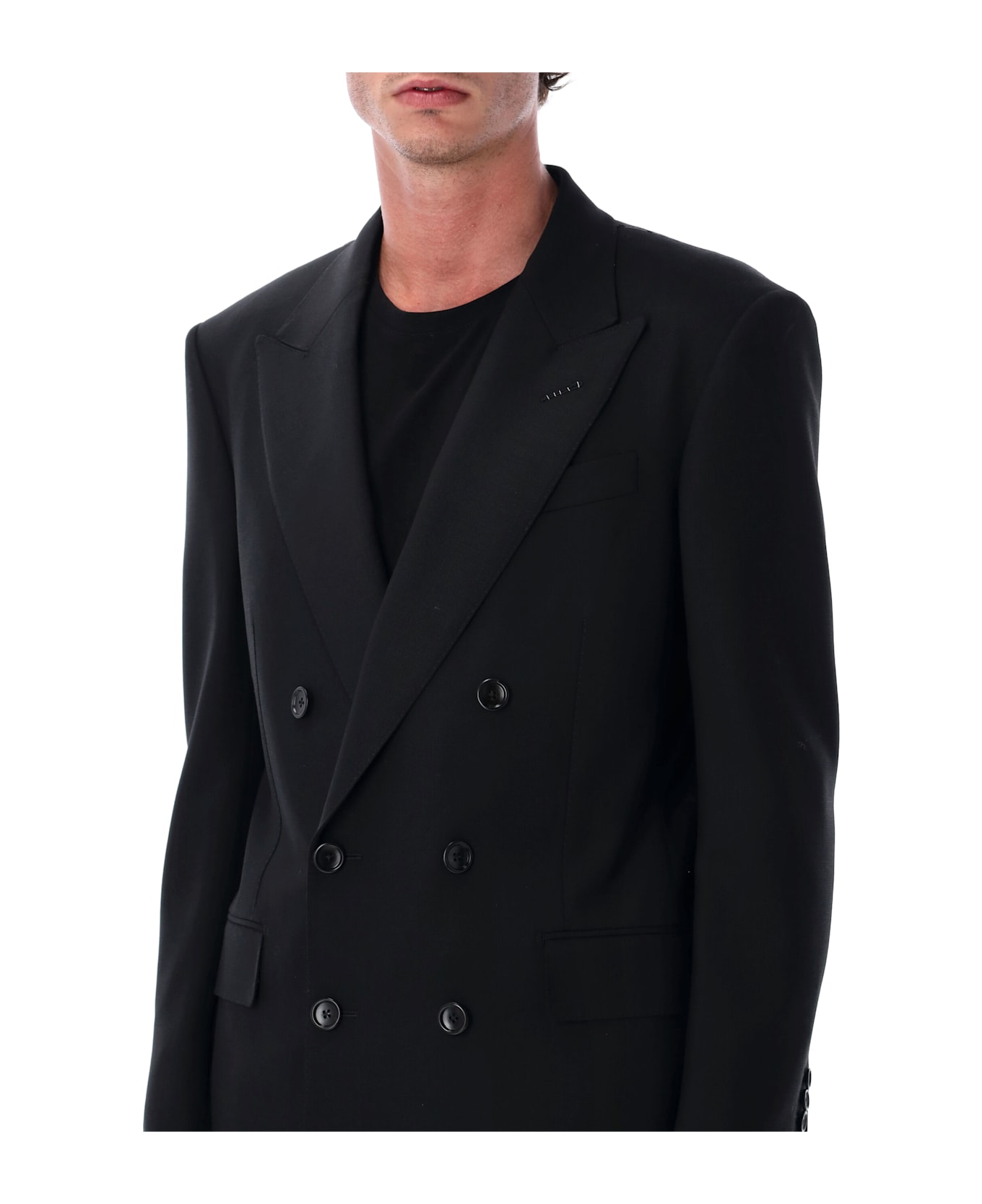 Tom Ford Double-breasted Wool Twill Jacket - BLACK