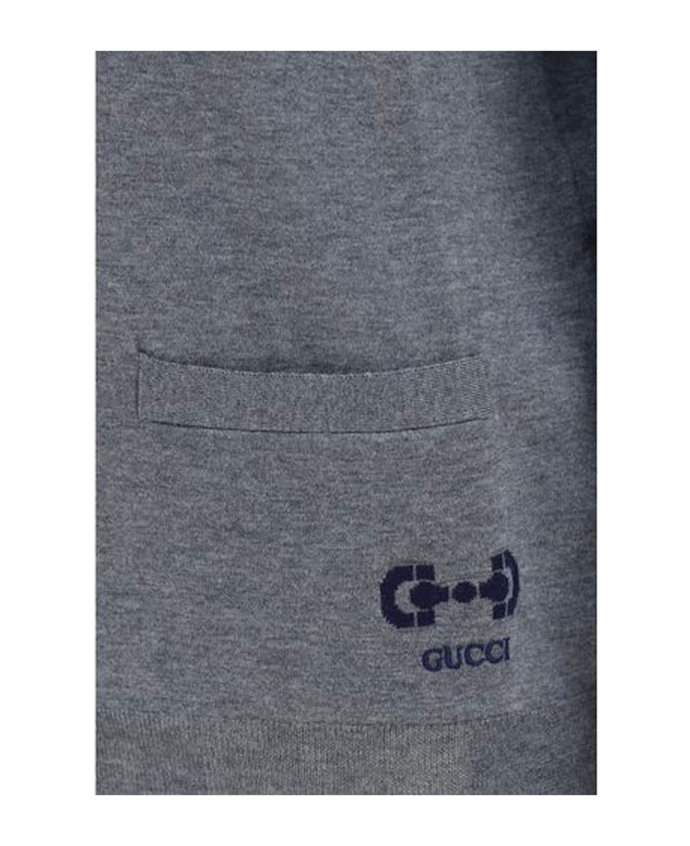 Gucci Knit Wool Cardigan - Gray