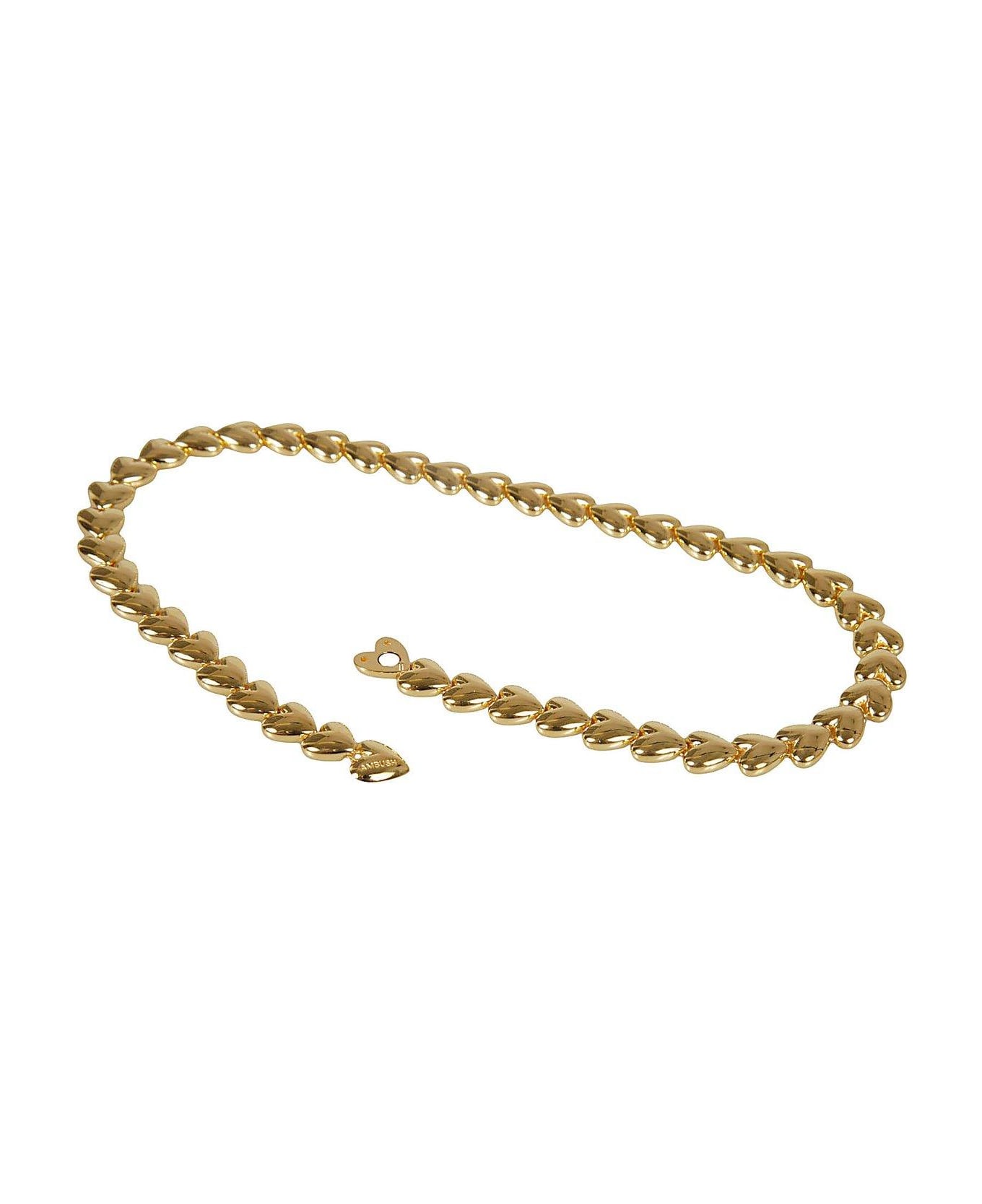 AMBUSH Logo Engraved Heart-link Necklace - Golden