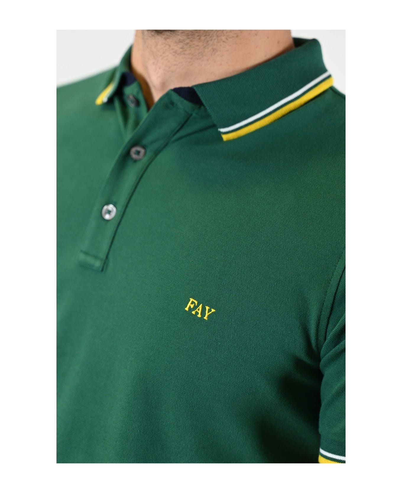 Fay Polo Stretch - Forest Green