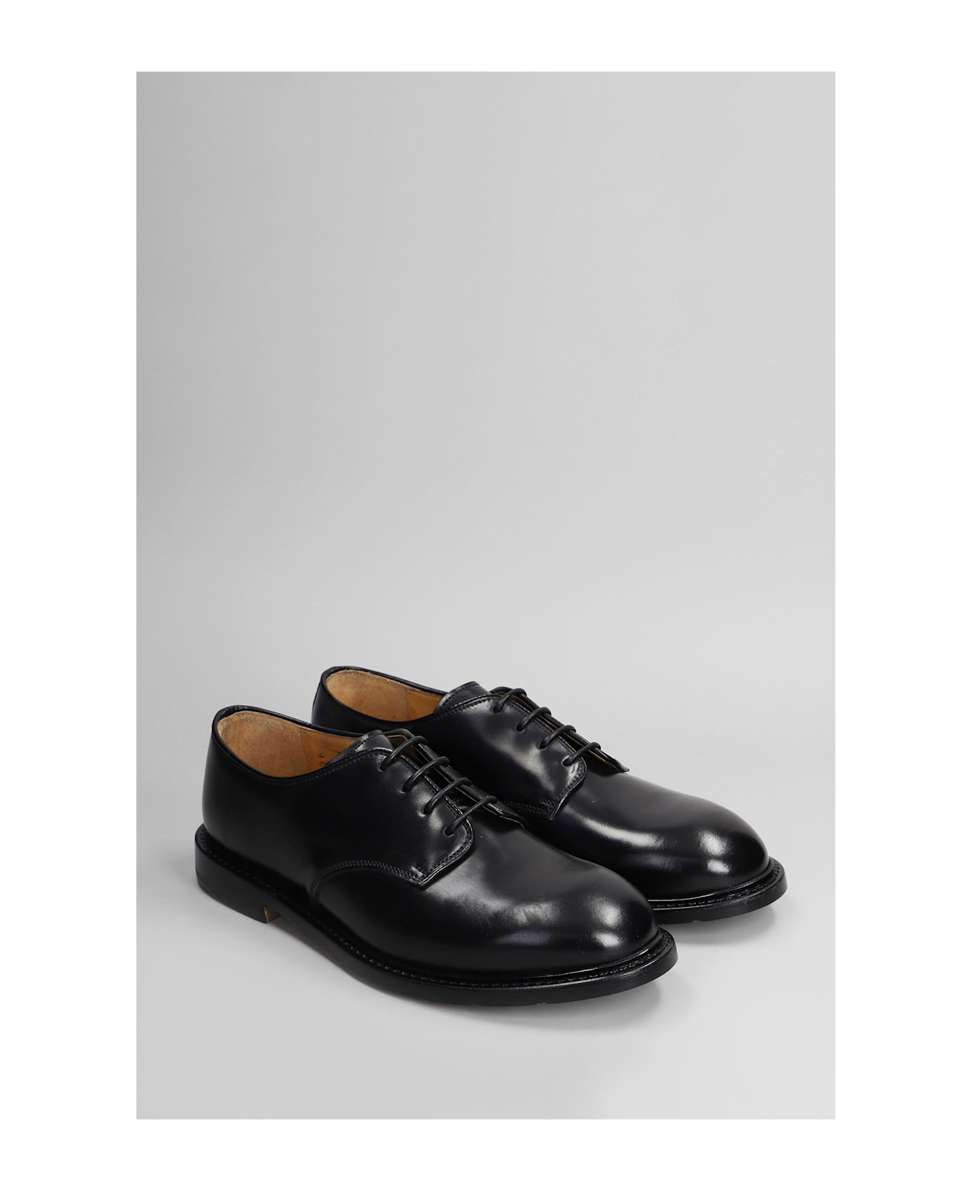 Premiata Lace Up Shoes In Black Leather - black