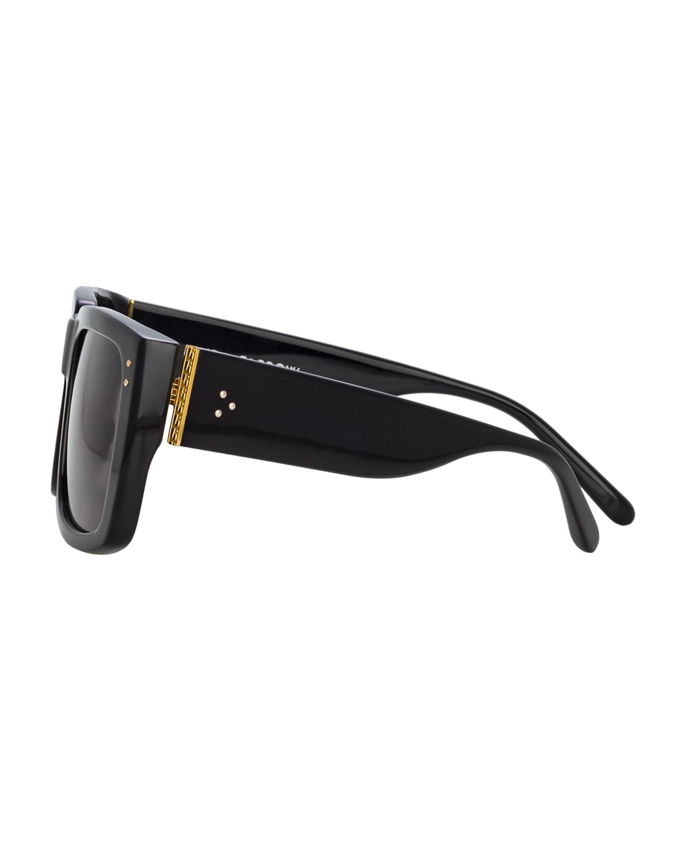Linda Farrow Lfl1027 Black / Yellow Gold Sunglasses - Black / Yellow Gold