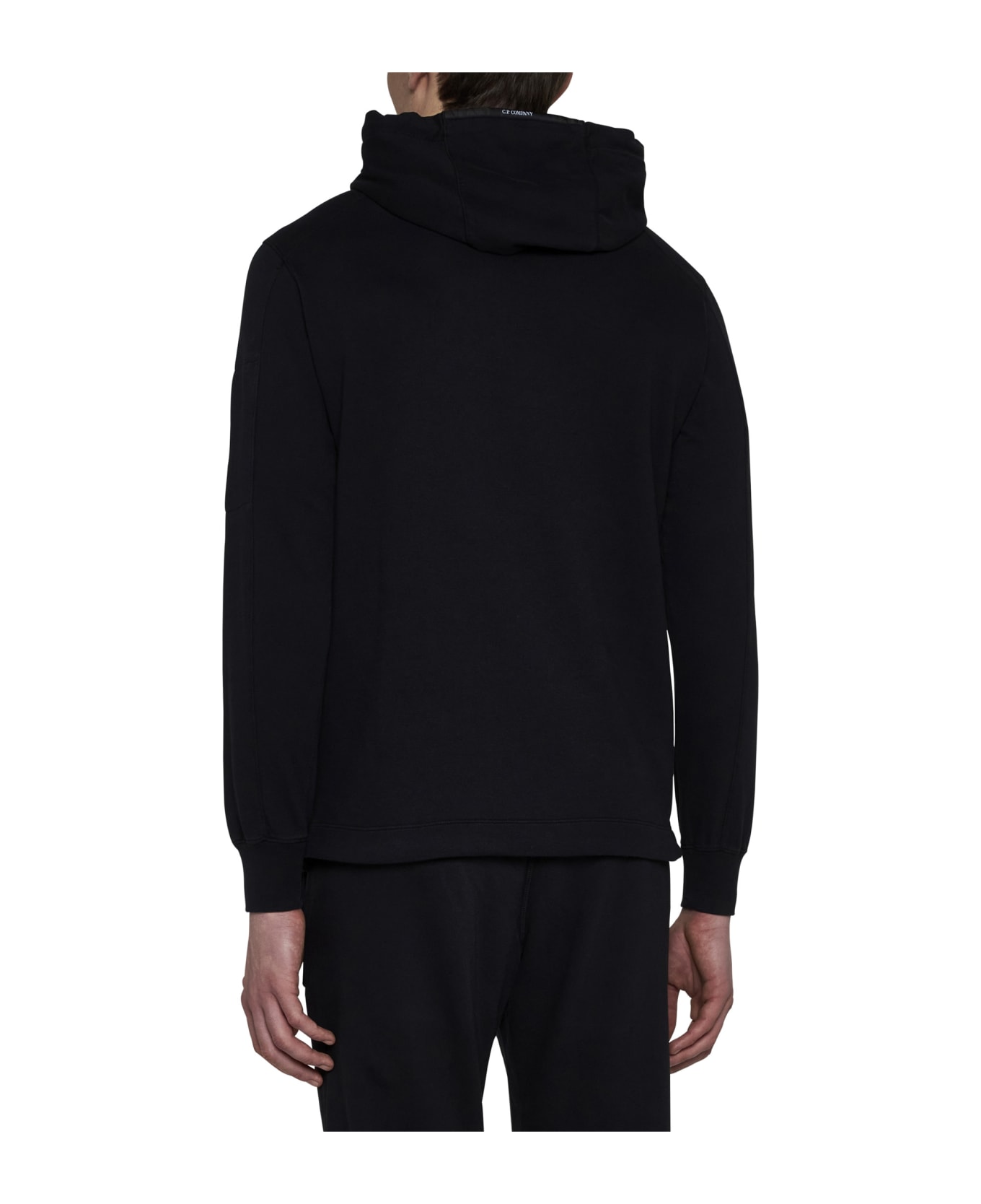 C.P. Company Light Fleece Hooded Sweatshirt - Black