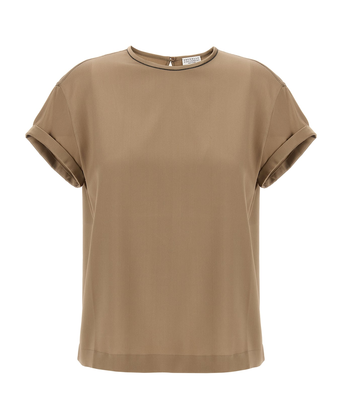 Brunello Cucinelli Monile Silk Blouse - Gray
