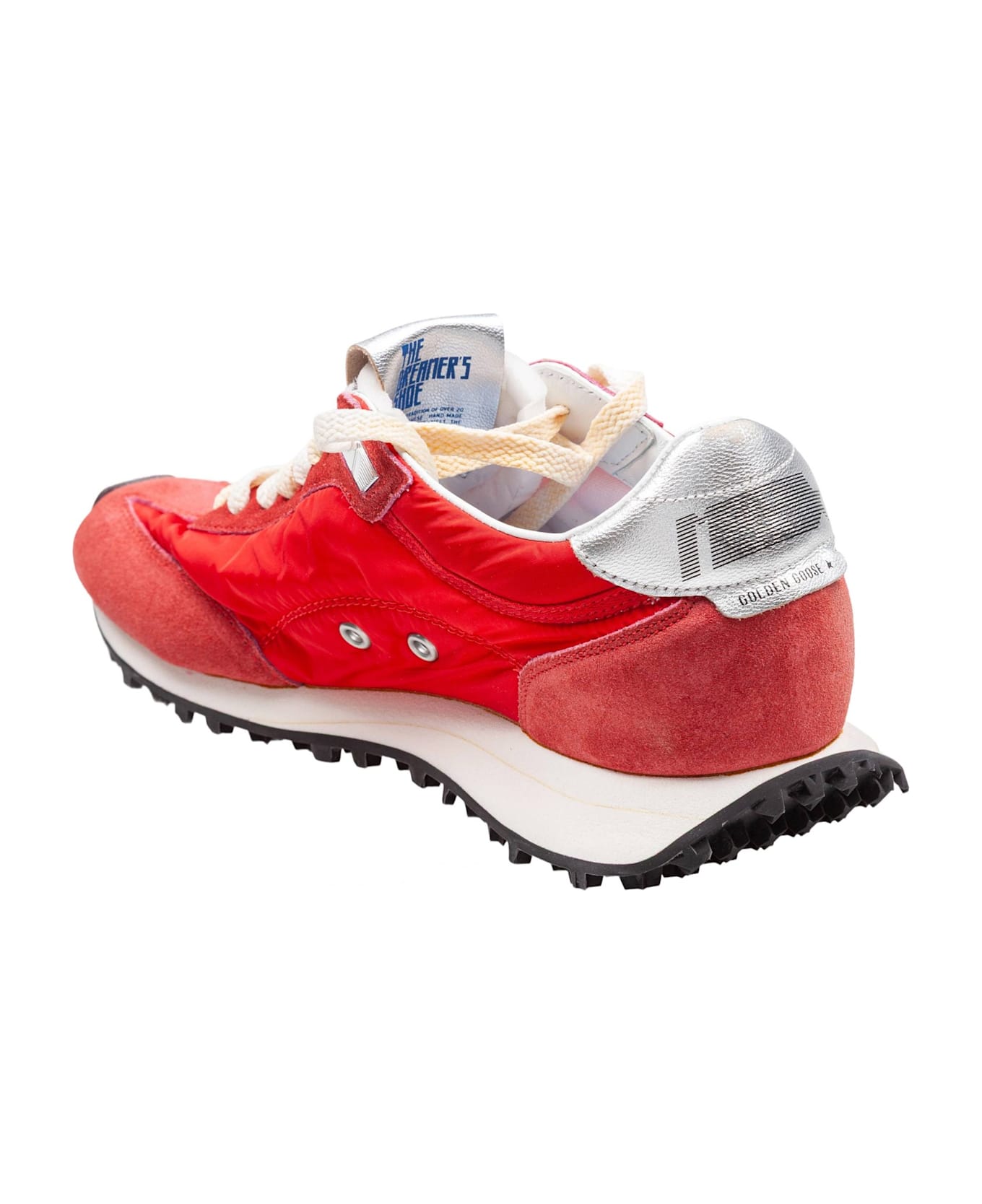 Golden Goose Red Nylon And Suede Running Sneakers - Red