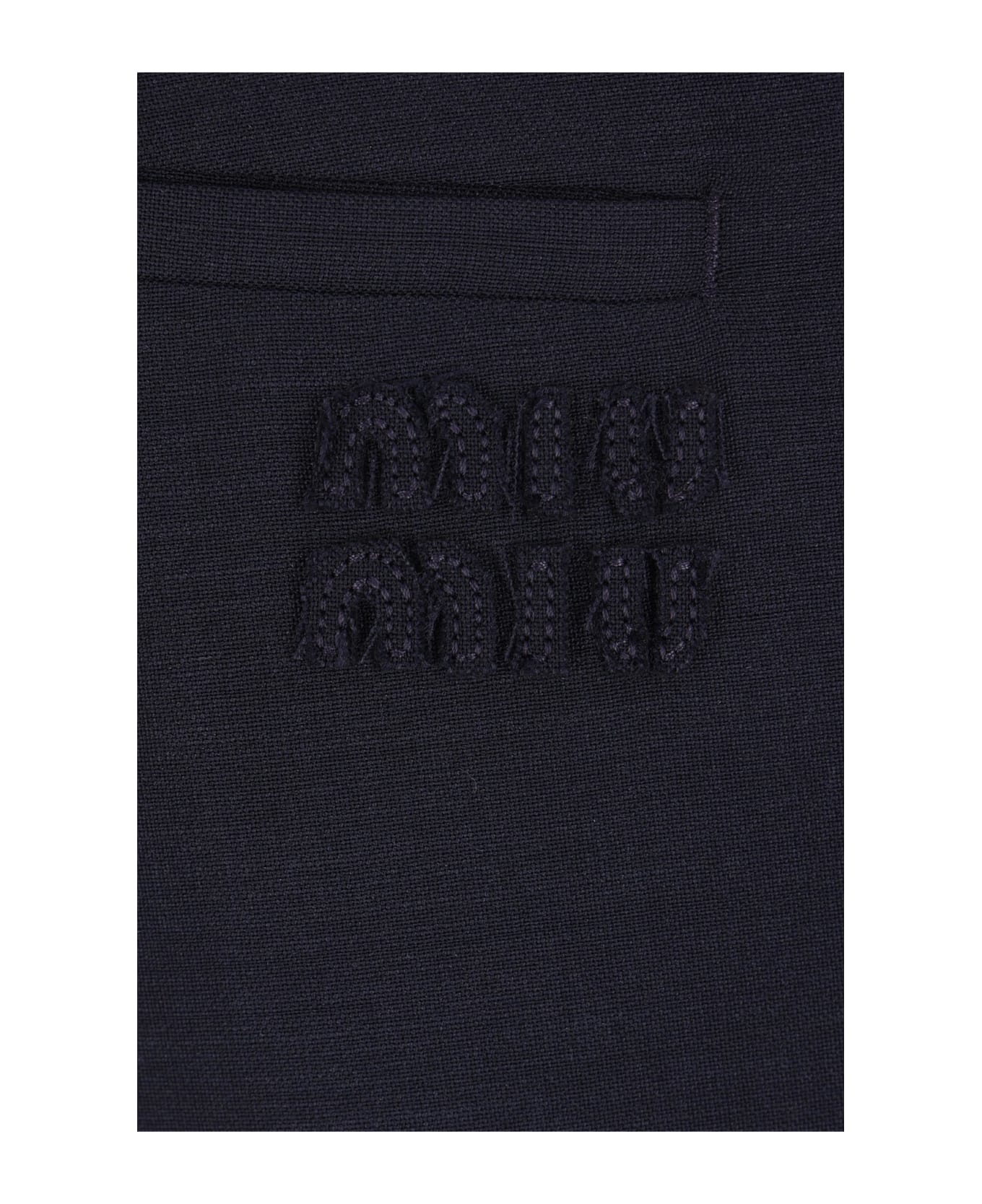 Miu Miu Kid Mohair Trousers - NAVY