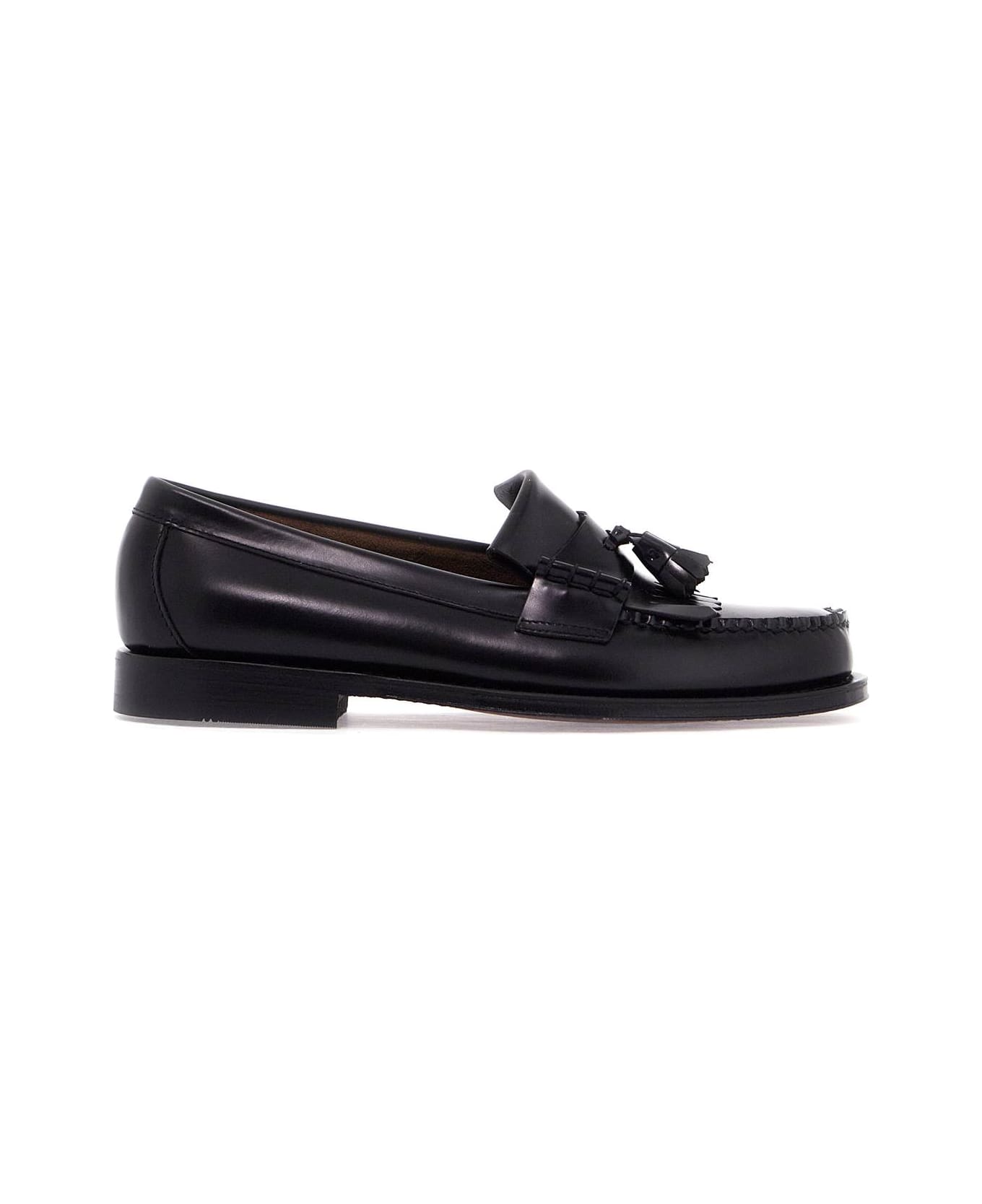 G.H.Bass & Co. Esther Kiltie Weejuns Loafers In Brushed Leather - BLACK (Black)