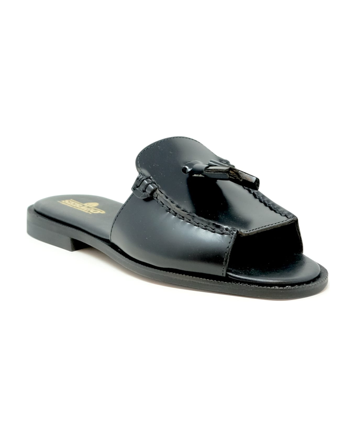 Sebago Will Black Leather Mules - BLACK
