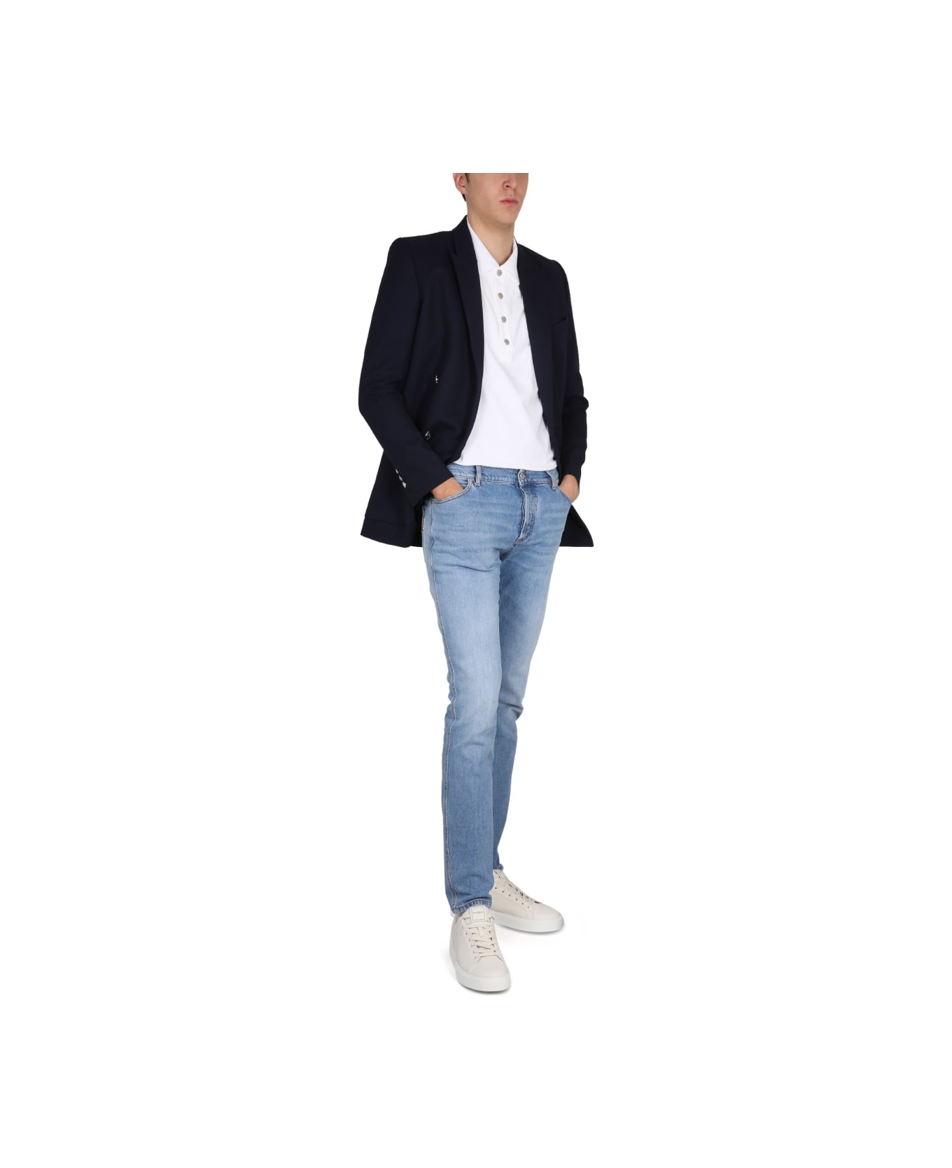 Balmain Blue Wool Blazer - BLUE